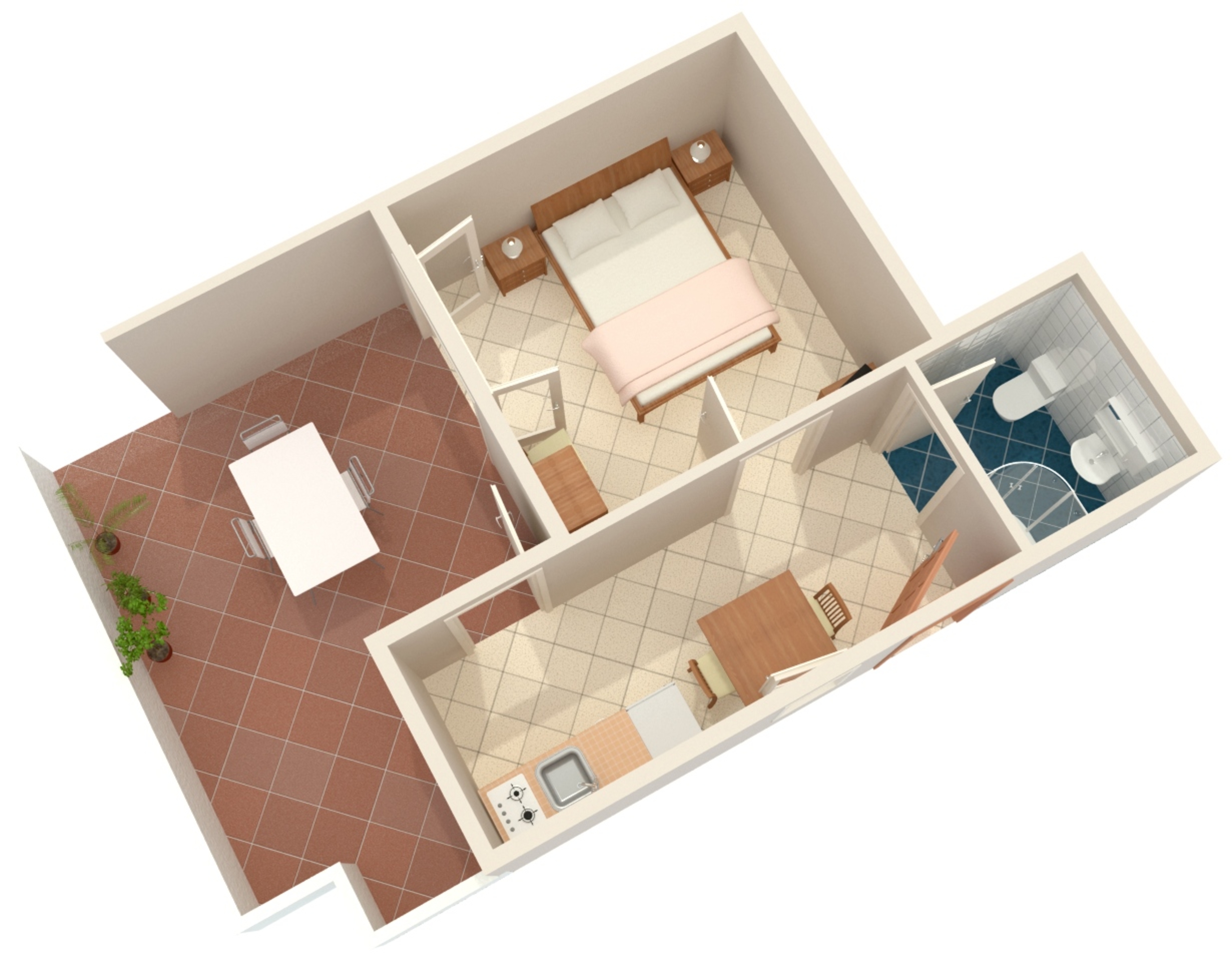 One bedroom apartment with terrace and sea view Postira, Brač  A-a