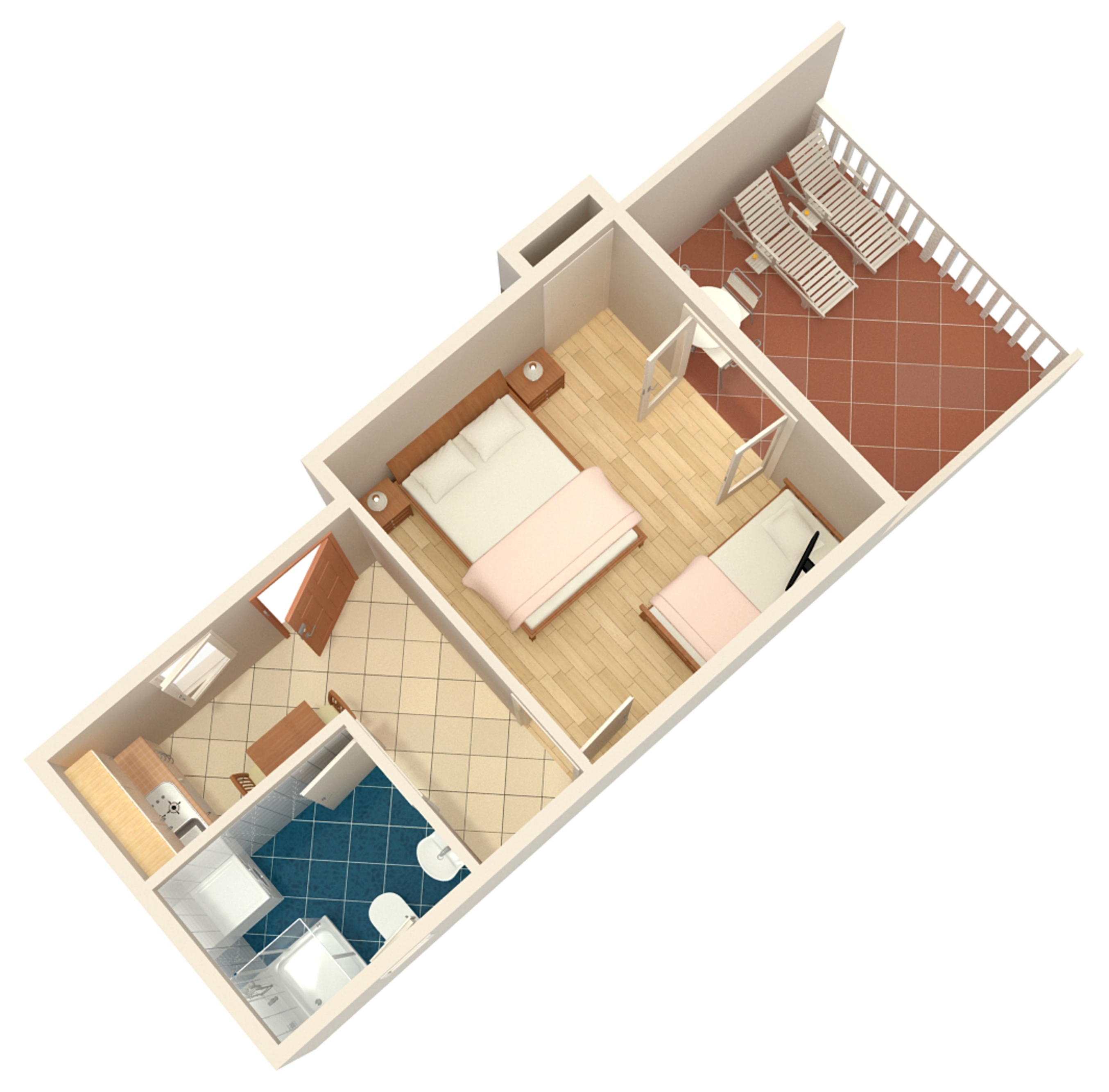 One bedroom apartment with terrace and sea view Splitska, Brač  A-a