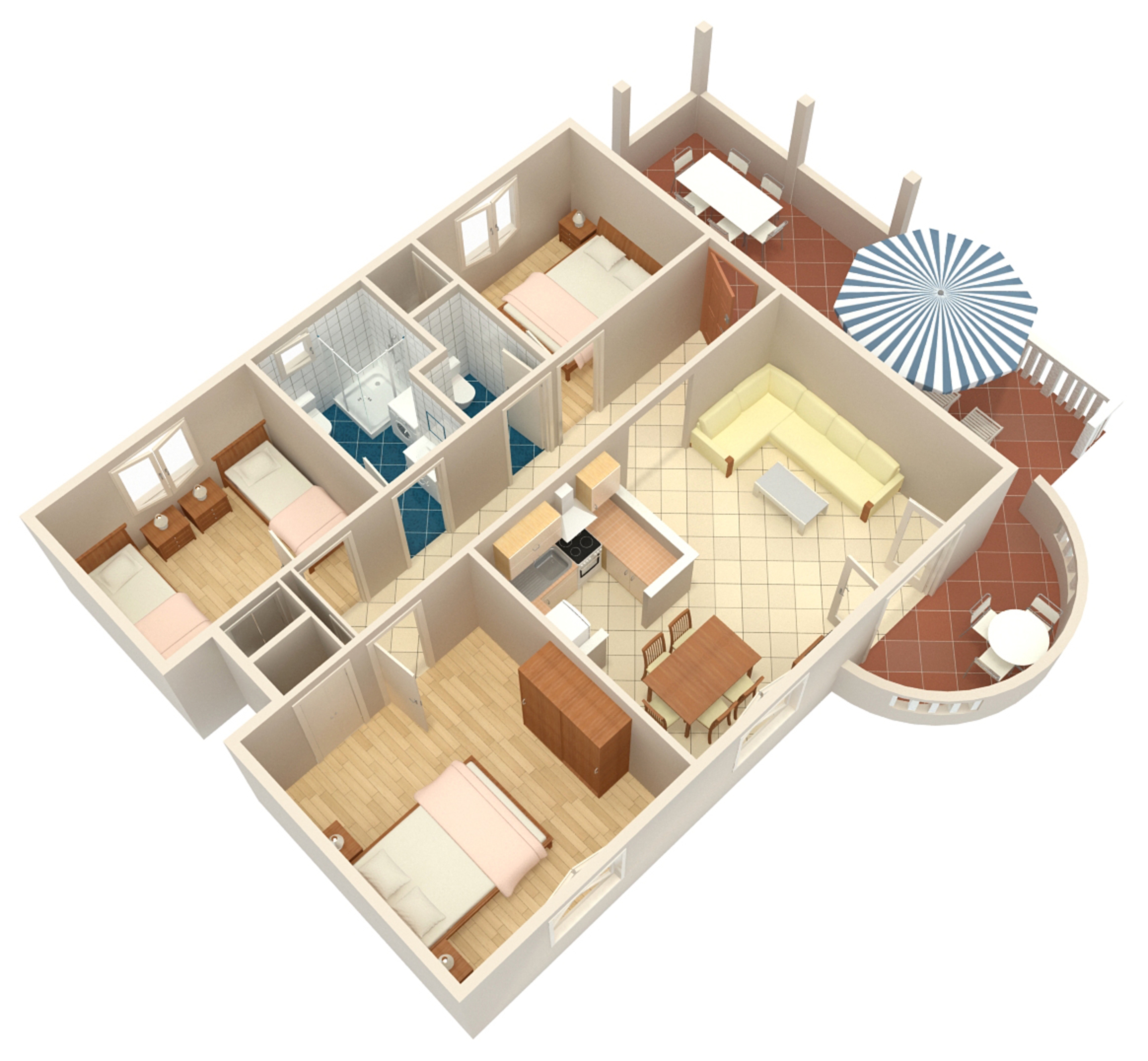 Three bedroom apartment with terrace and sea view Splitska, Brač  A-b