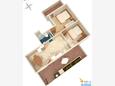 Vir - Pedinka, Půdorys v ubytování typu apartment, WiFi.