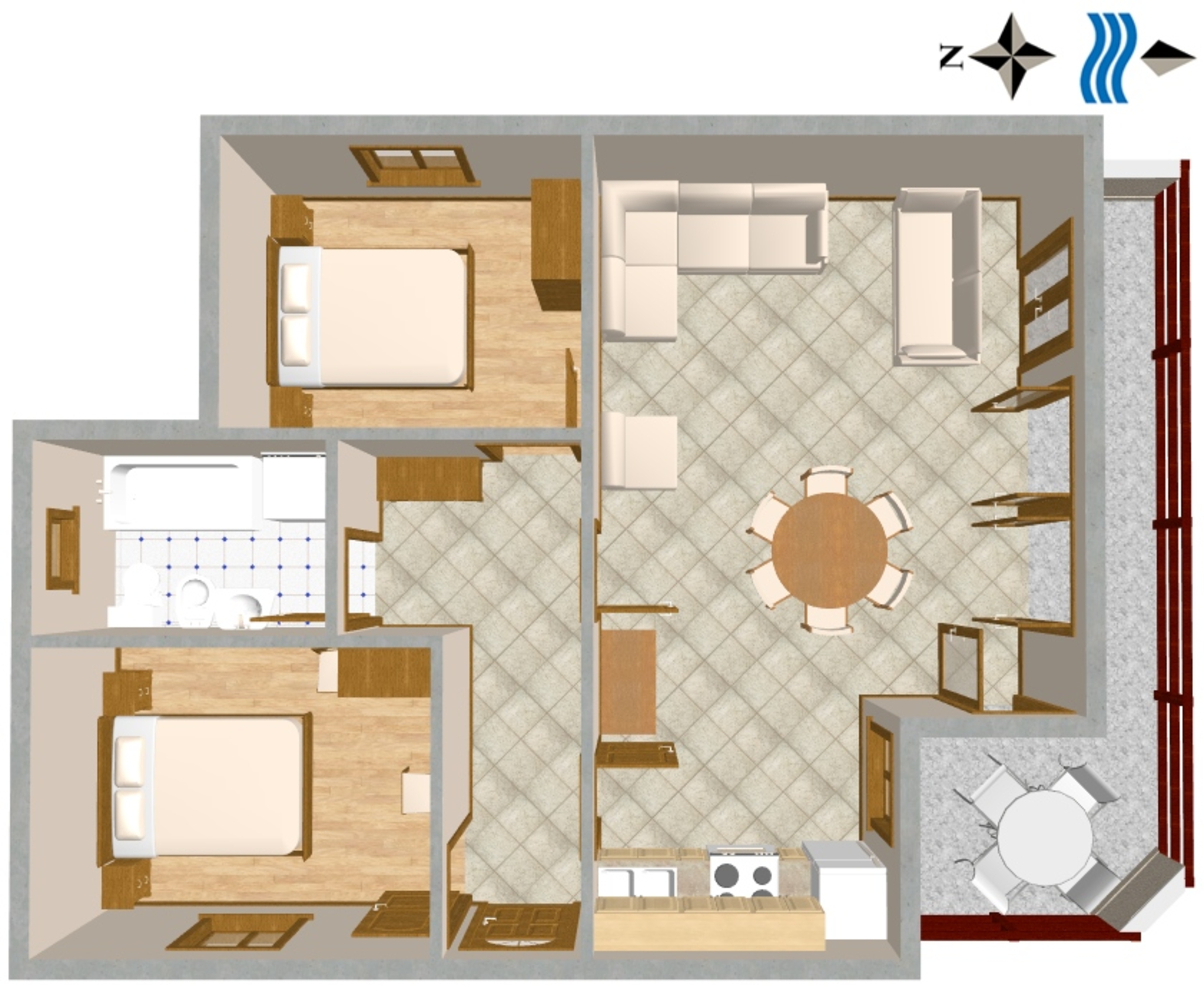 Two bedroom apartment with balcony and sea view Mimice, Omiš  A-c