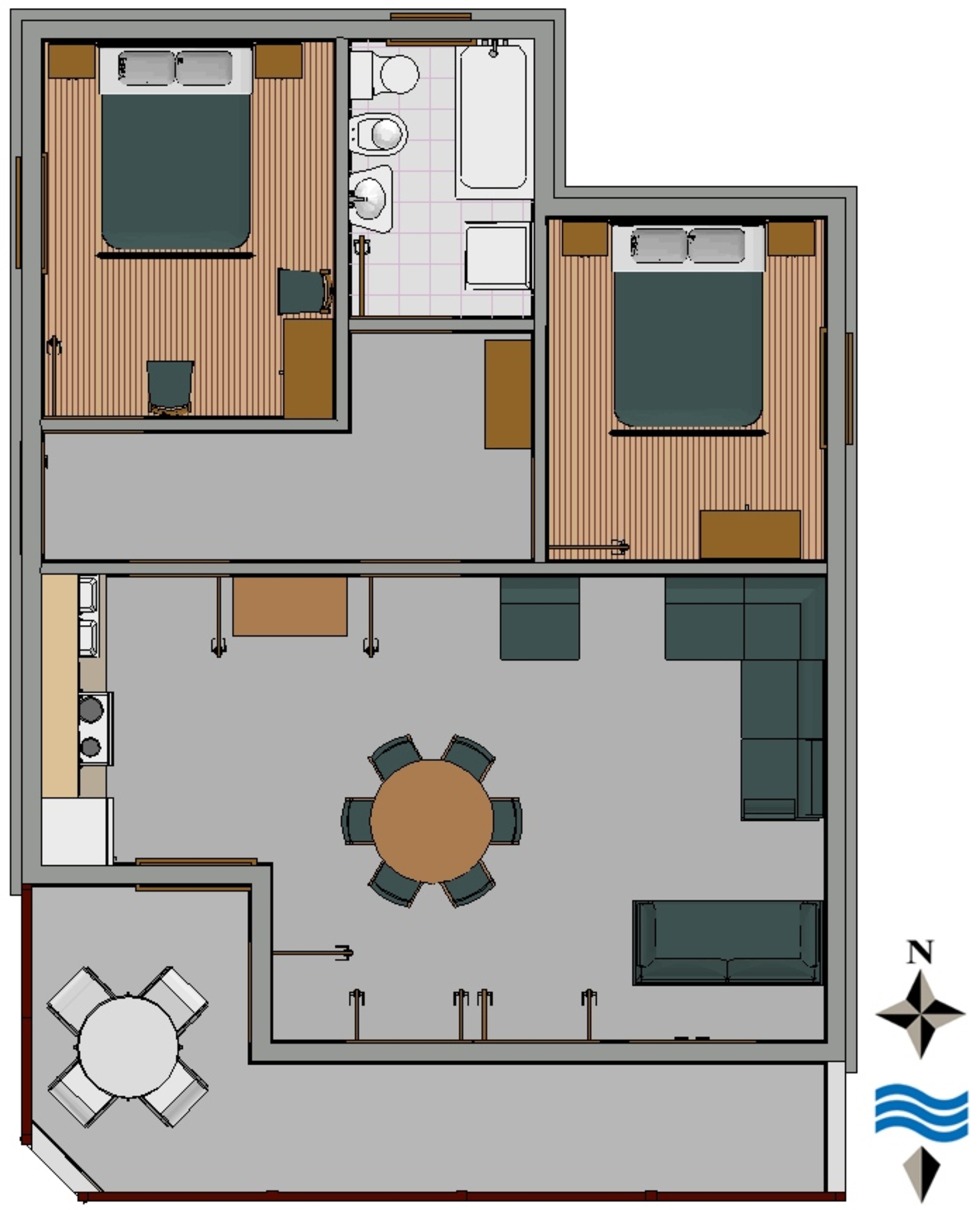 Two bedroom apartment with balcony and sea view Mimice, Omiš  A-c