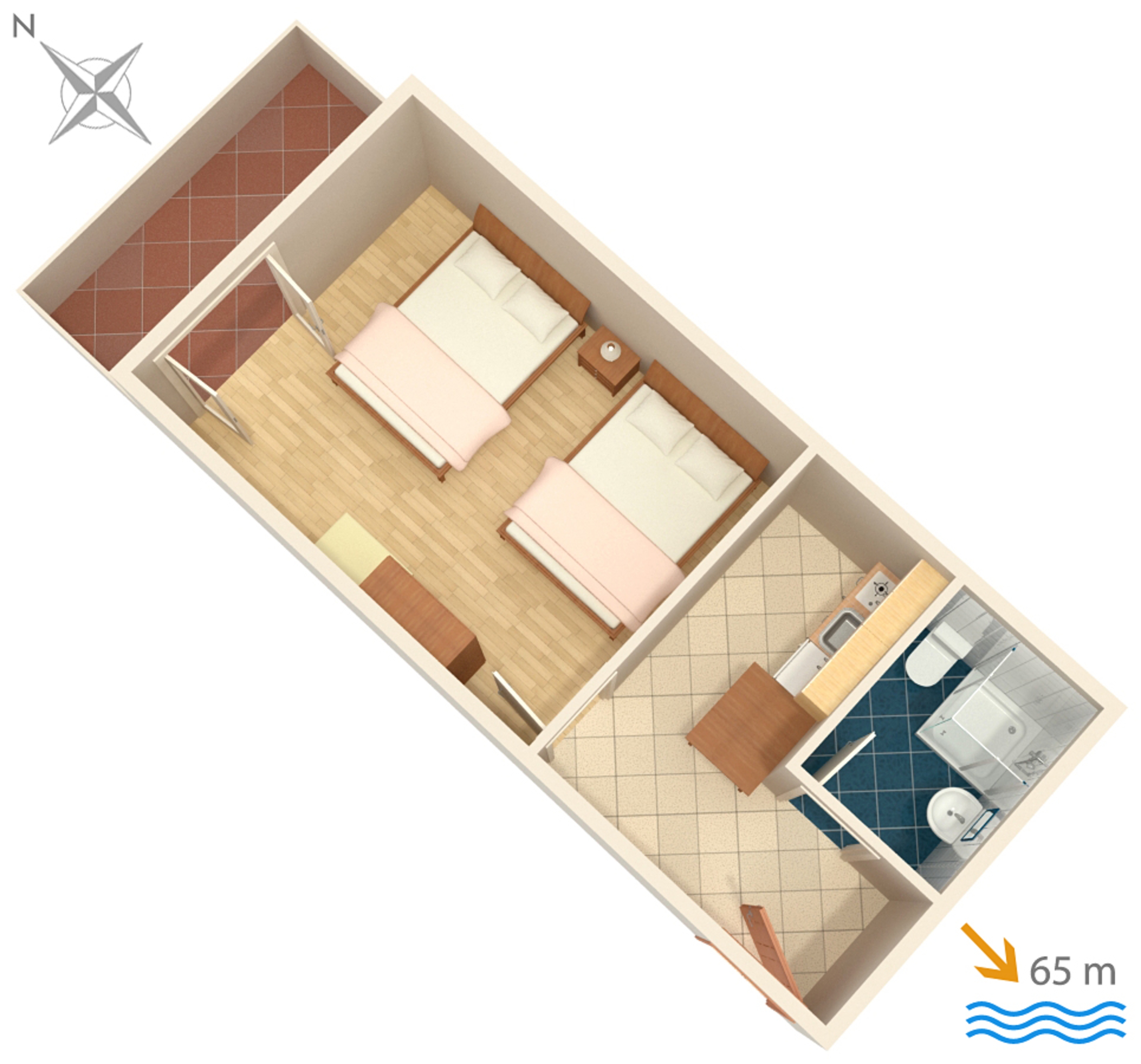 One bedroom apartment with balcony Lokva Rogoznica, Omiš  A-c