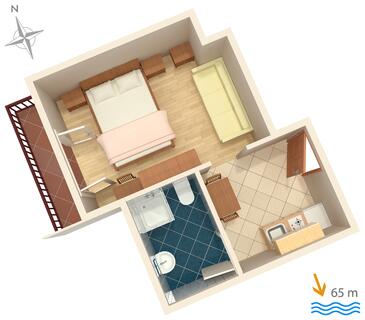 Plan Lokva Rogoznica, Plan in the studio-apartment, WiFi.