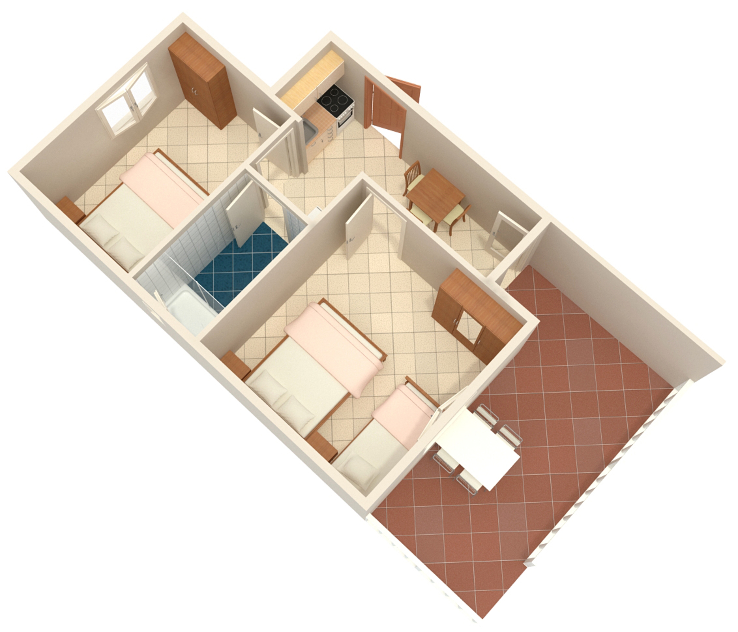 Two bedroom apartment with terrace Vodice  A-c
