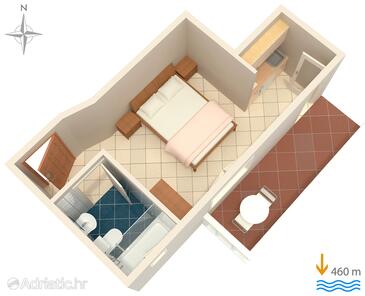 Vodice, План в размещении типа studio-apartment, WiFi.