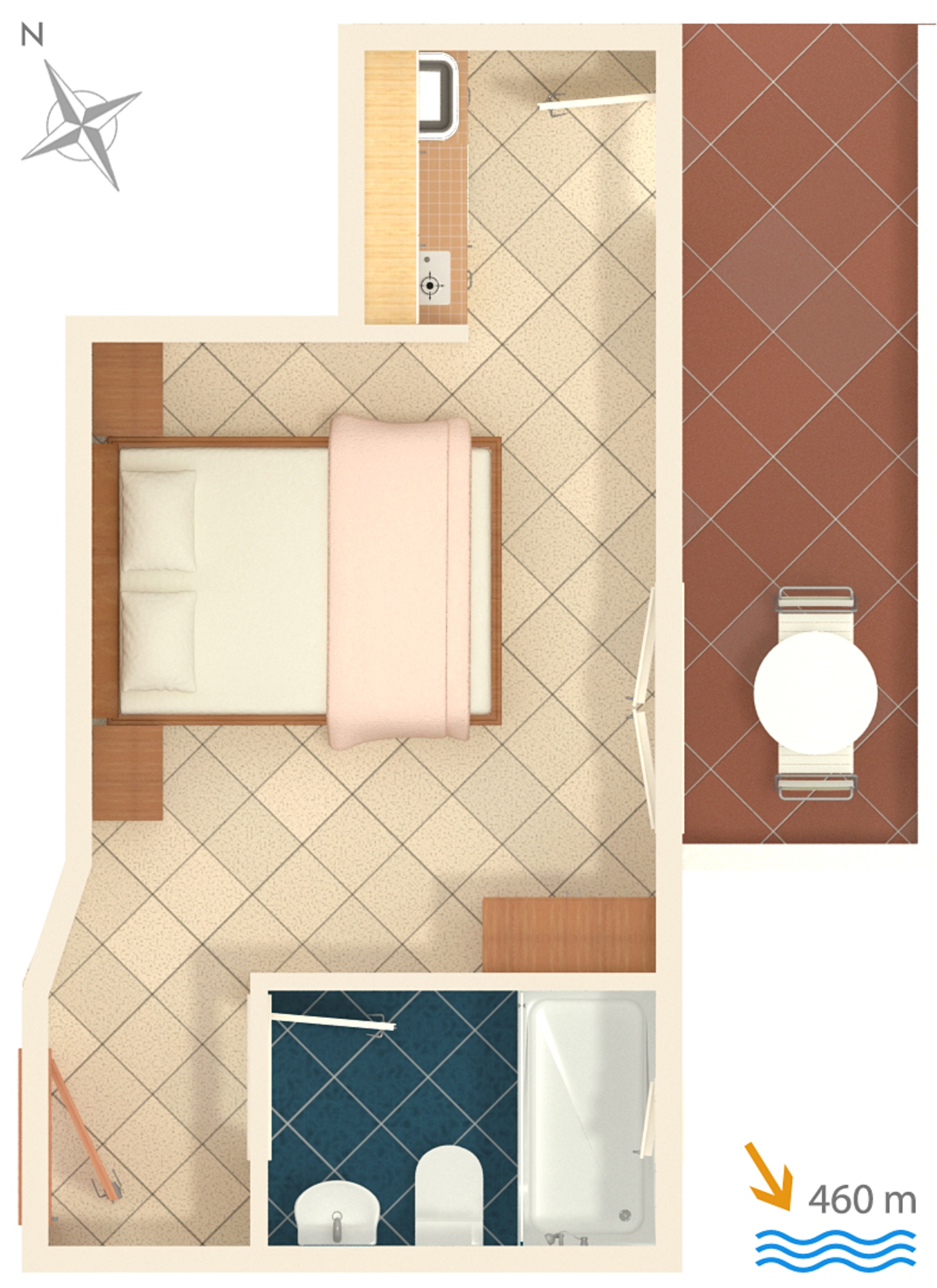 Studio flat with terrace Vodice  AS-a