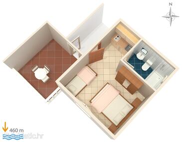 Plan Vodice, Plan in the studio-apartment, WIFI.