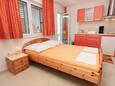 Ložnice Vodice, Ložnice v ubytování typu studio-apartment, s klimatizací a WiFi.