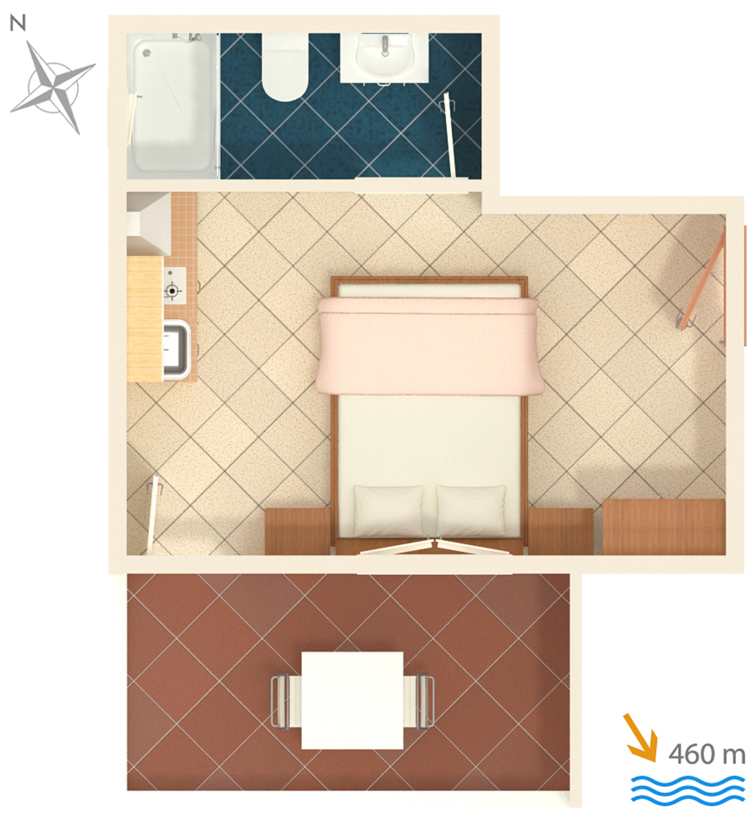 Studio flat with terrace Vodice  AS-c