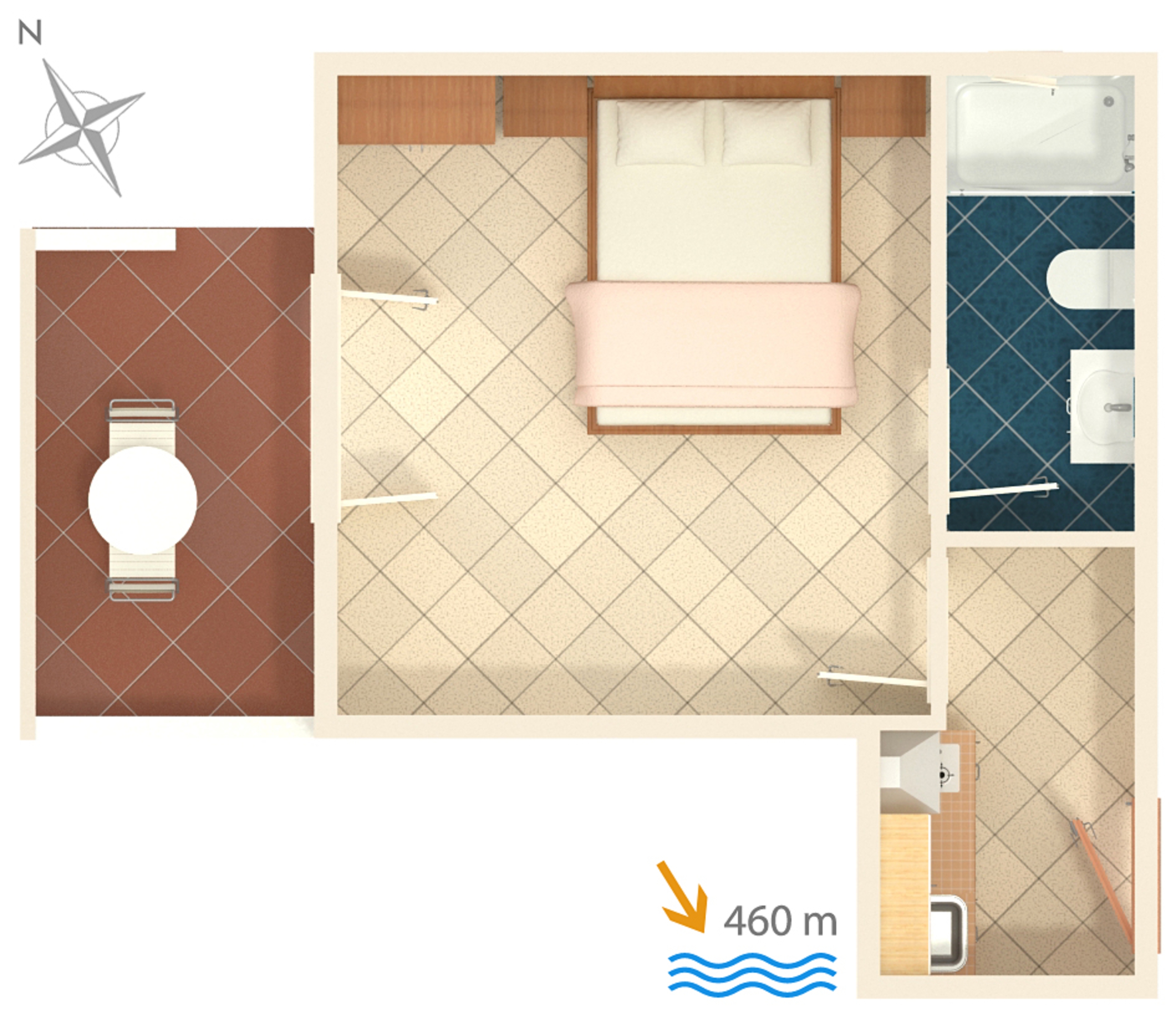 Studio flat with terrace Vodice  AS-d