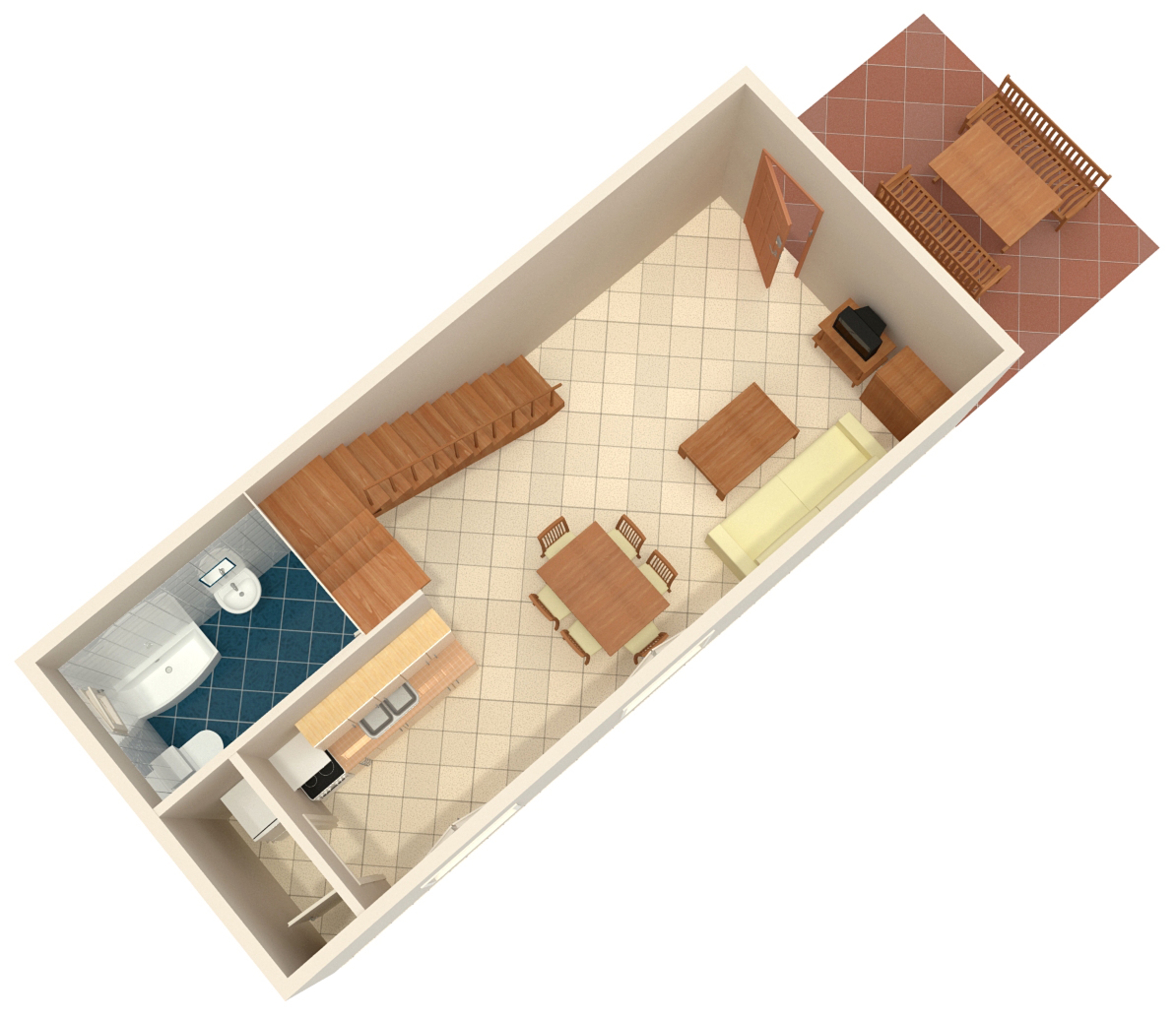 Two bedroom apartment with terrace and sea view Baška Voda, Makarska  A-b