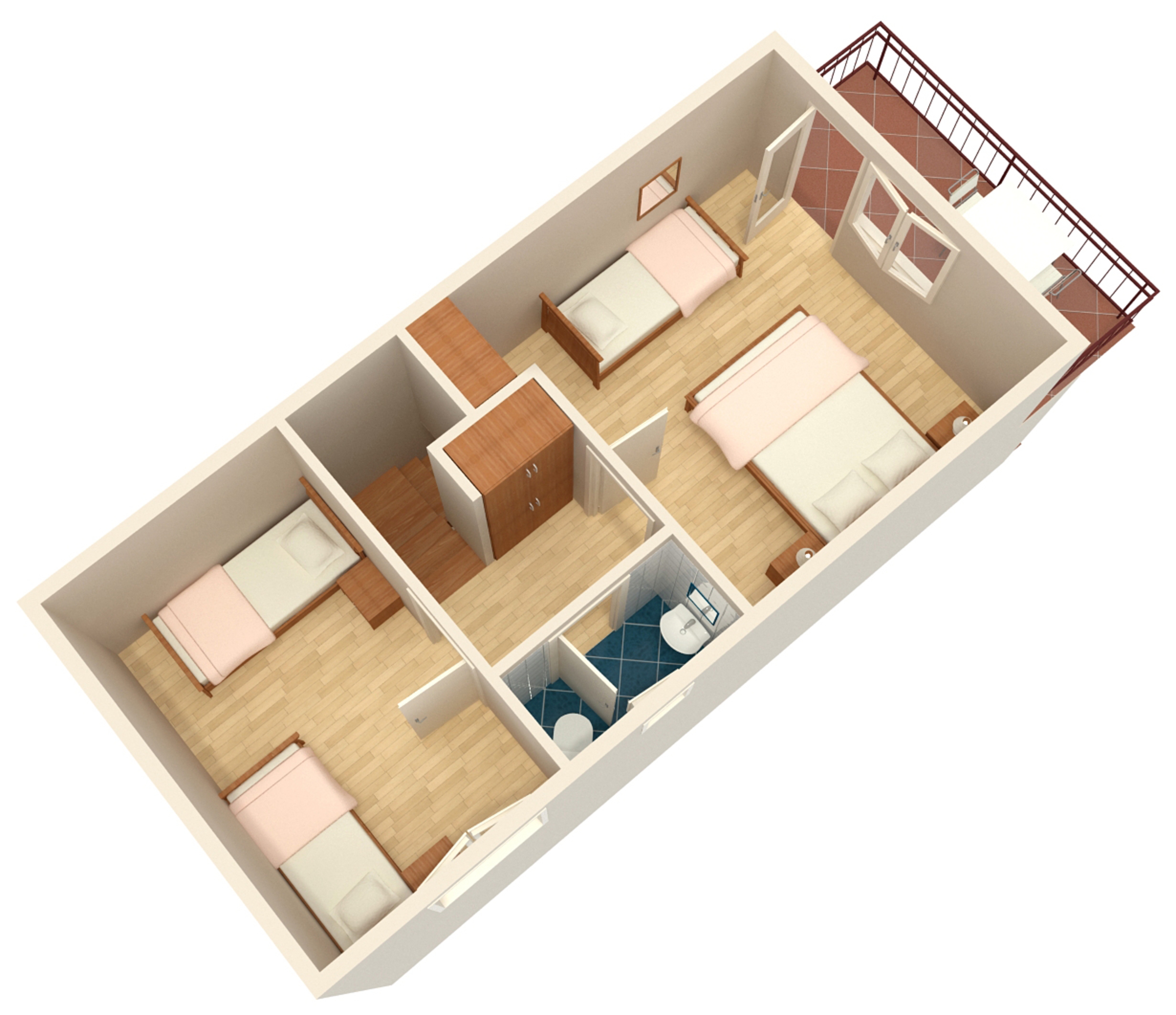 Two bedroom apartment with terrace and sea view Baška Voda, Makarska  A-b