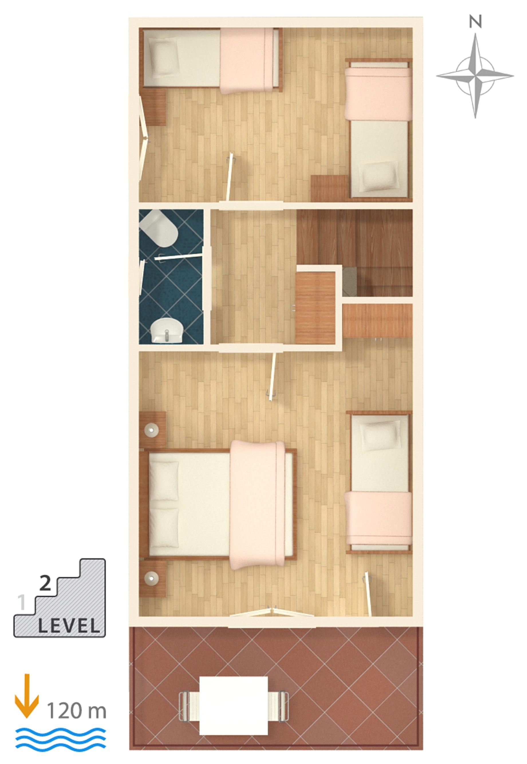 Two bedroom apartment with terrace and sea view Baška Voda, Makarska  A-b