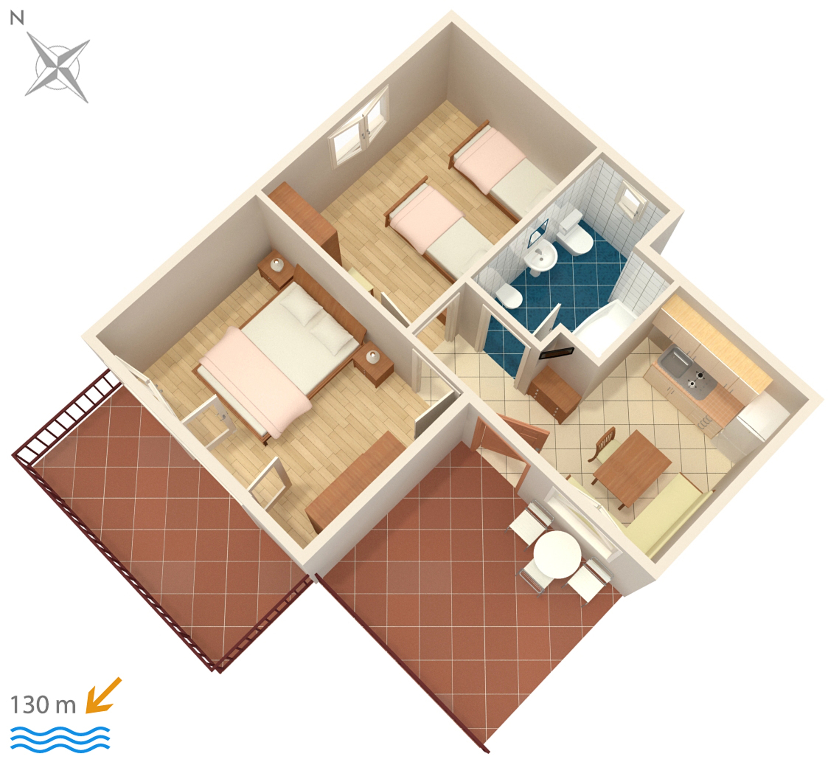 Two bedroom apartment with balcony Banjole, Pula  A-b
