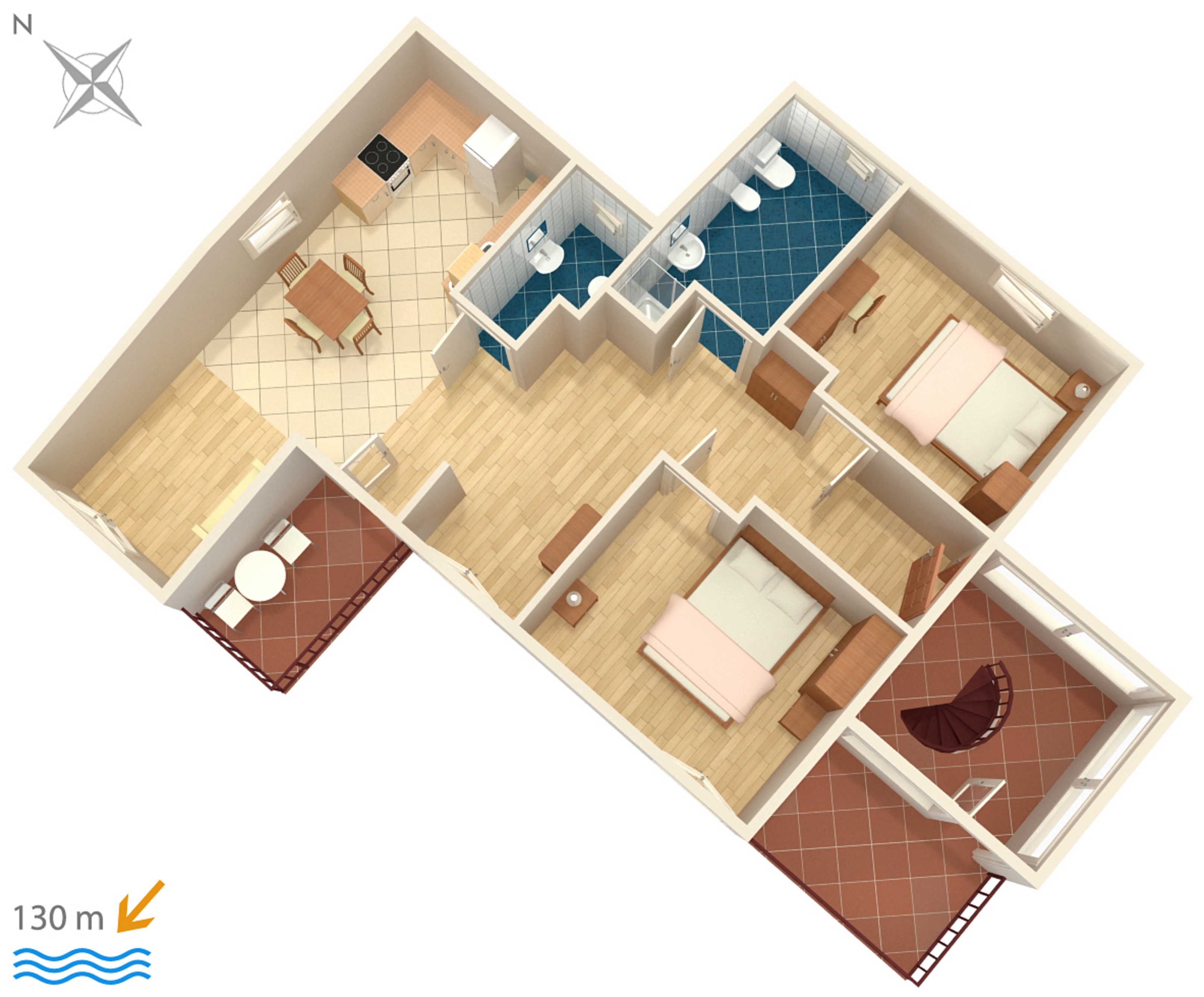 Two bedroom apartment with balcony Banjole, Pula  A-c