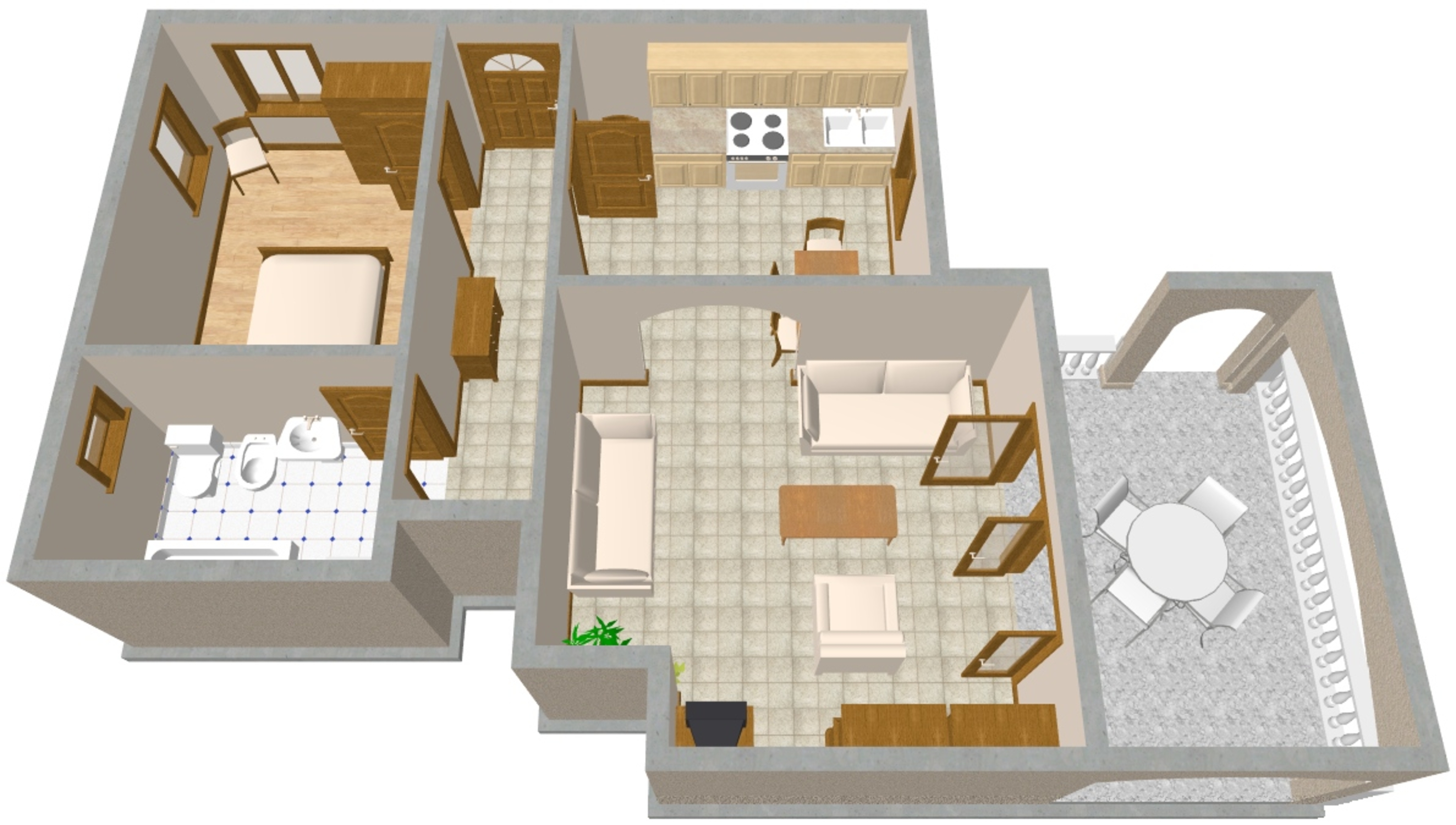 One bedroom apartment with terrace and sea view Duga Luka (Prtlog), Labin  A-b