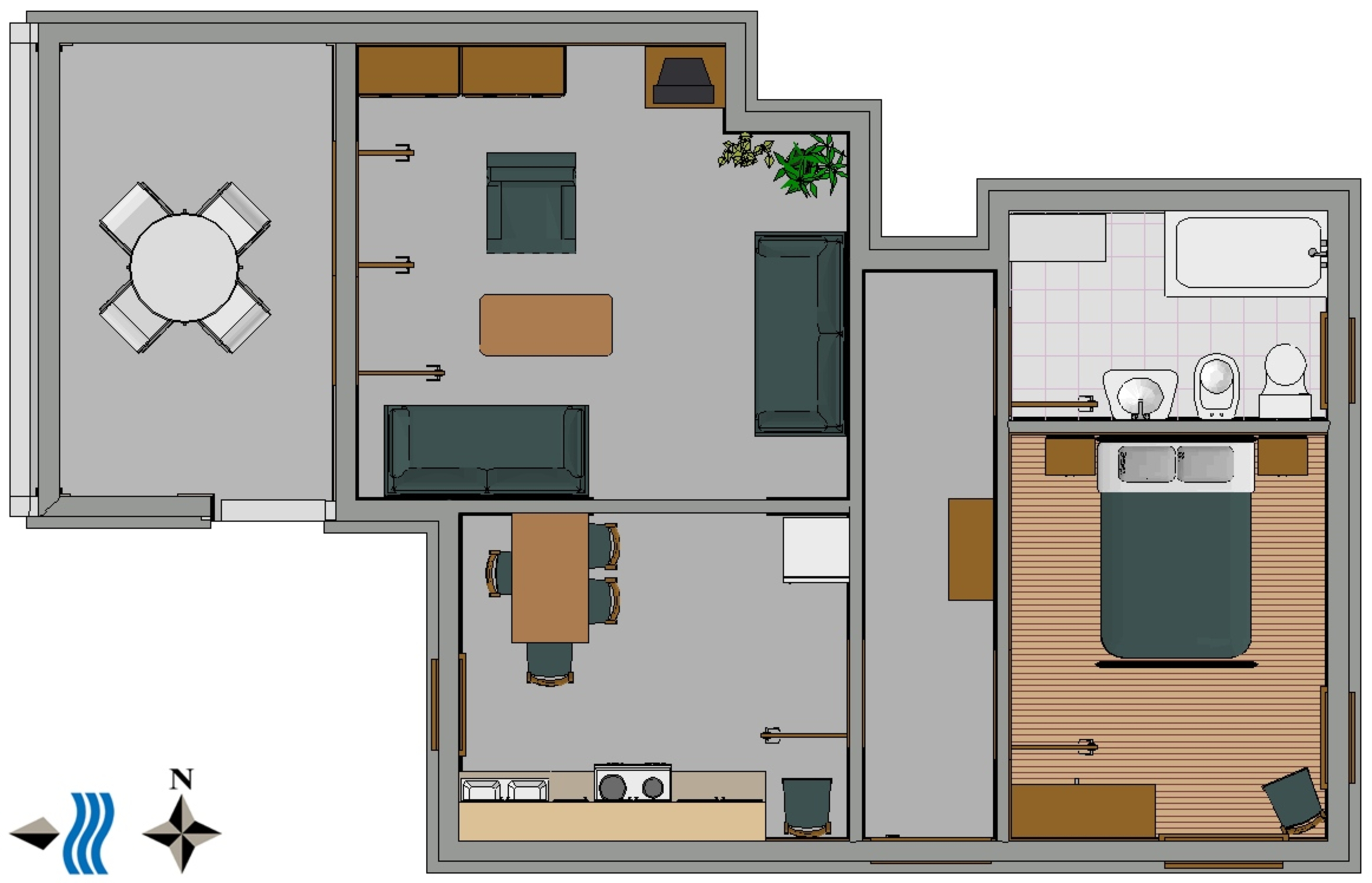One bedroom apartment with terrace and sea view Duga Luka (Prtlog), Labin  A-b