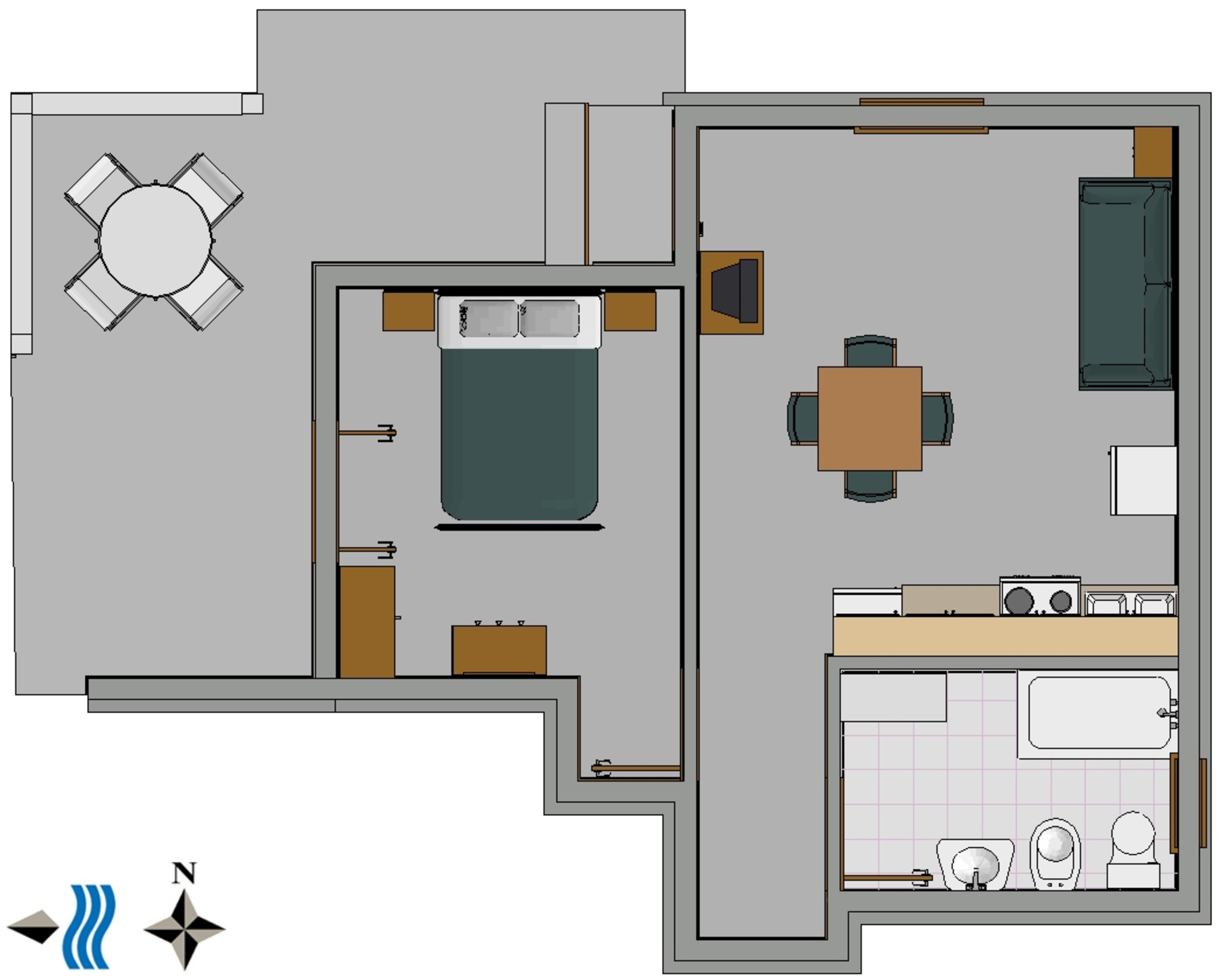 One bedroom apartment with terrace and sea view Duga Luka (Prtlog), Labin  A-c