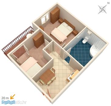 Plan Drvenik Donja vala, Plan in the apartment, WIFI.