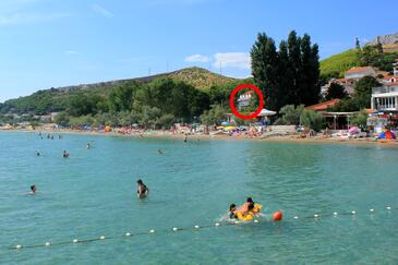 Duće, Omiš, Obiekt 3063 - Pokoje przy morzu z piaszczystą plażą.