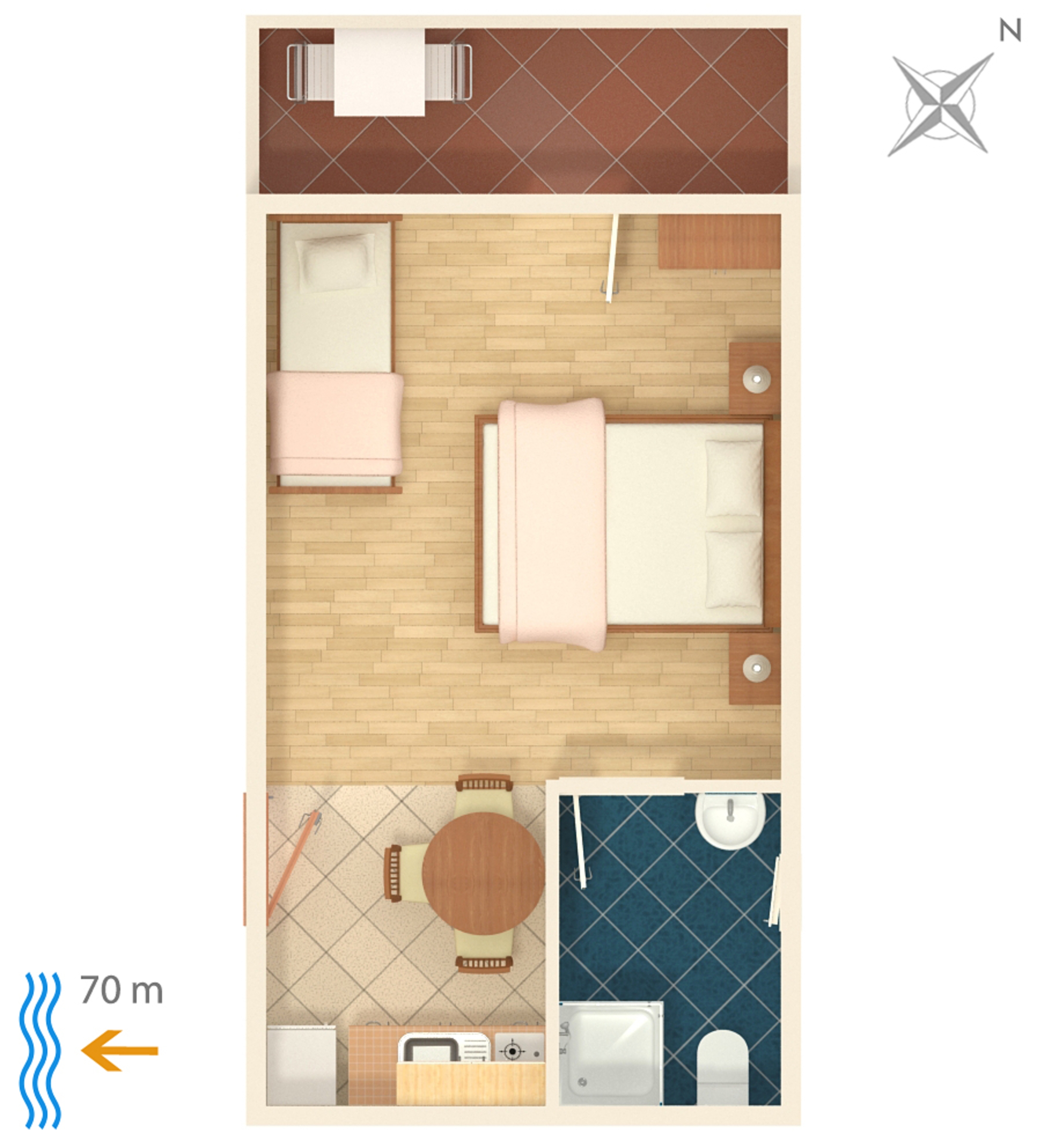 Studio flat with balcony and sea view Mandre, Pag (AS-3084-c)