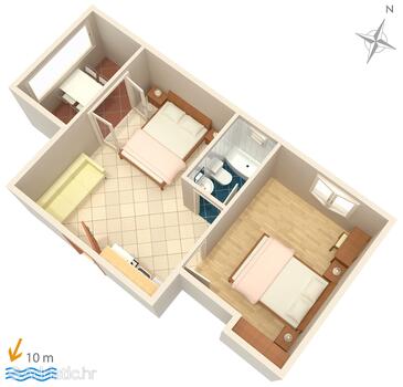 Plan Primošten, Plan in the apartment, WIFI.