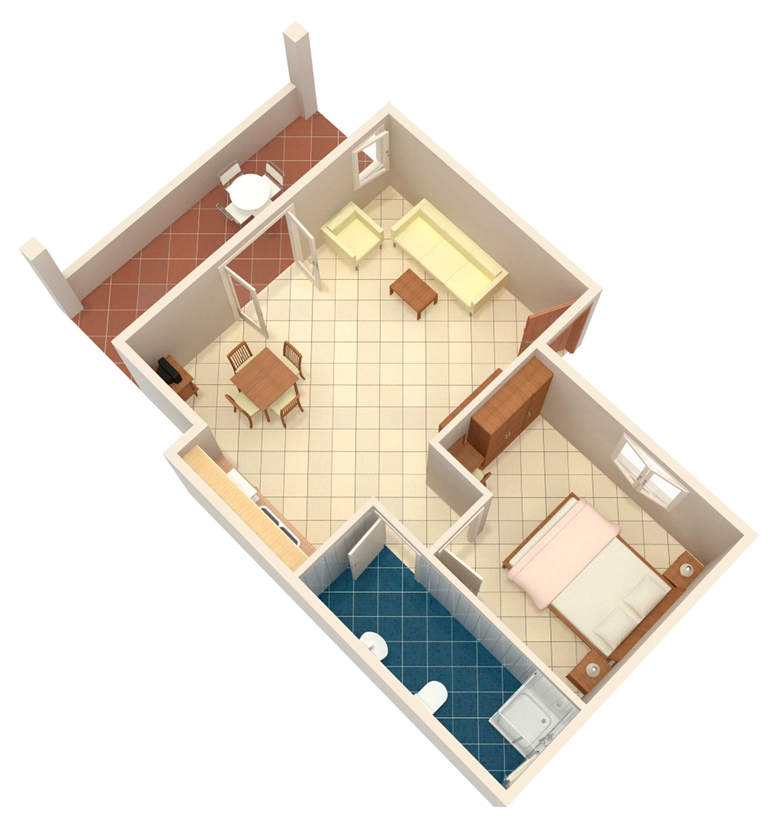 One bedroom apartment near beach Rogoznica  A-b