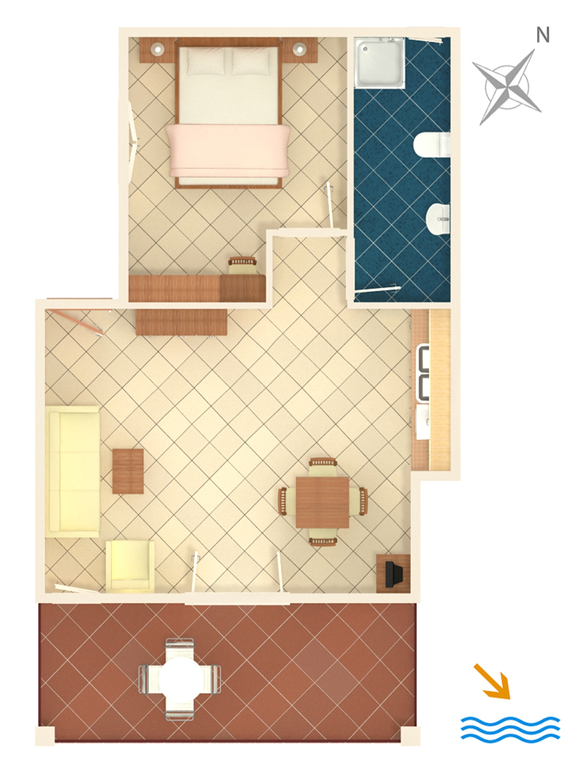 One bedroom apartment near beach Rogoznica  A-d