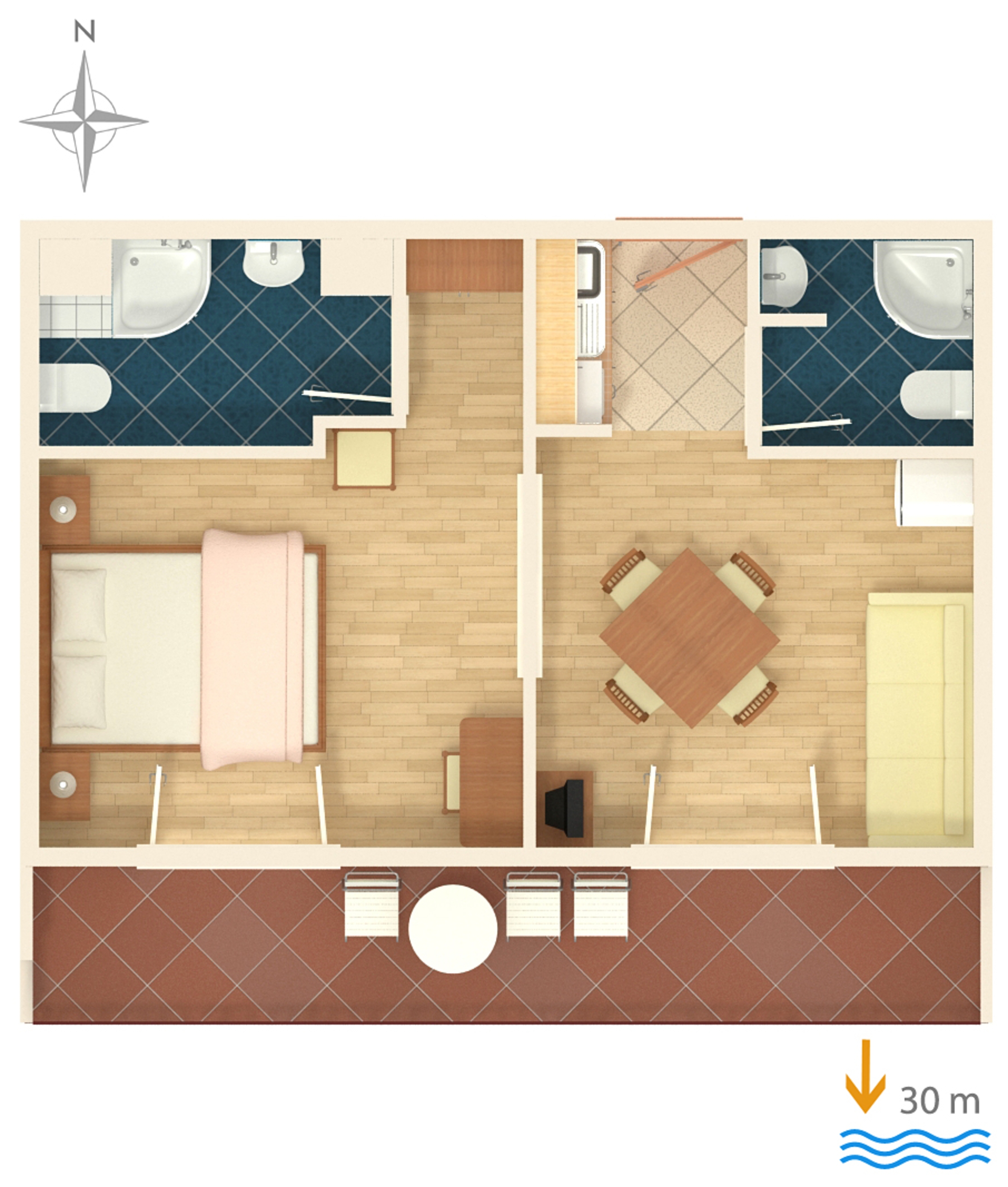 One bedroom apartment near beach Igrane, Makarska  A-b