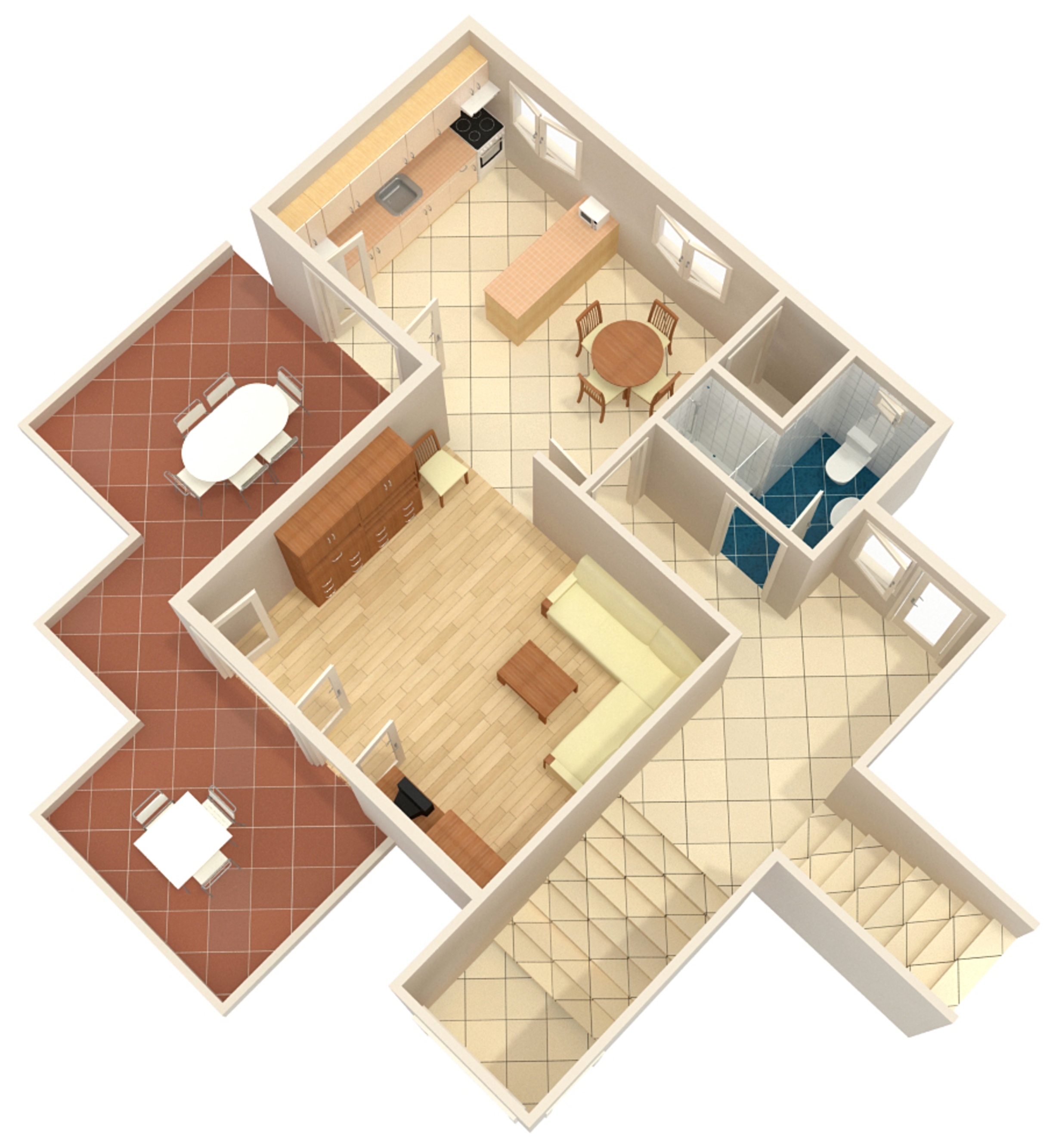 Three bedroom apartment with terrace Žrnovska Banja, Korčula  A-a