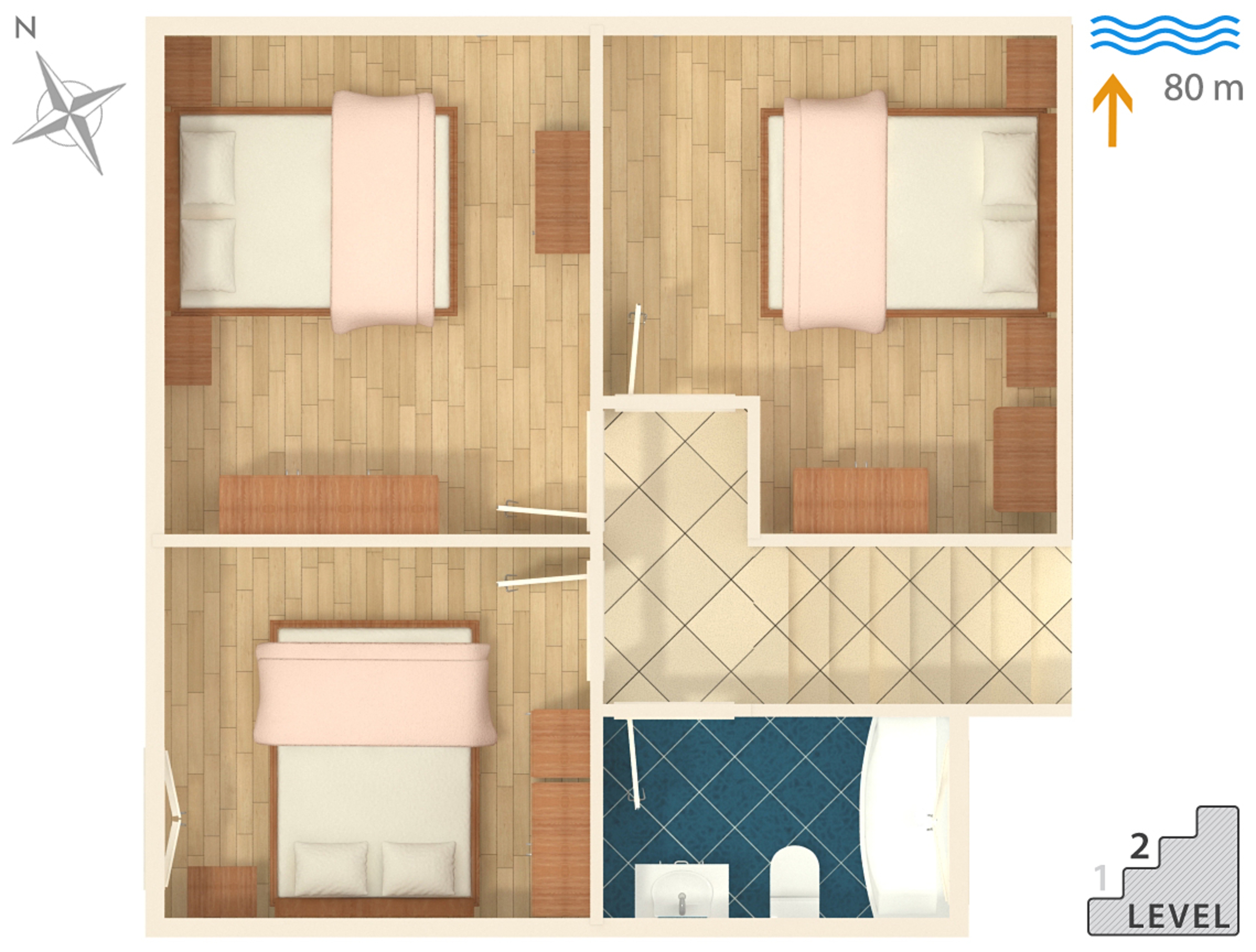 Three bedroom apartment with terrace Žrnovska Banja, Korčula  A-a