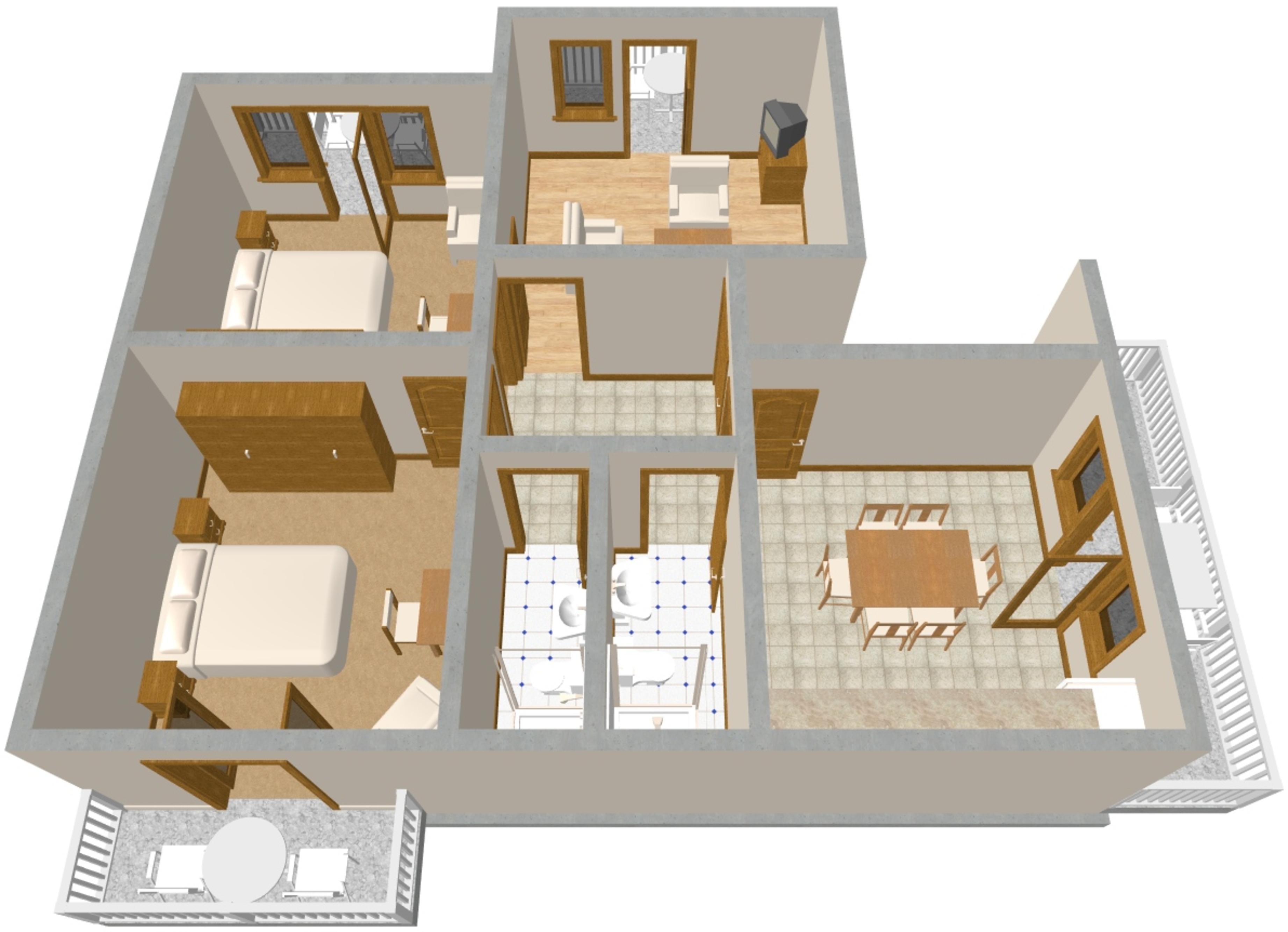 Two bedroom apartment with balcony and sea view Podgora, Makarska  A-c