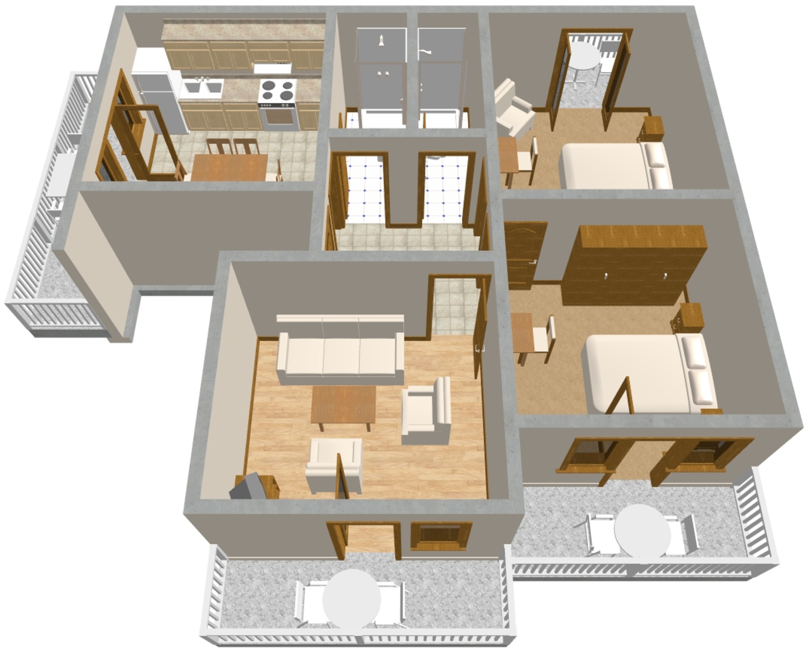 Two bedroom apartment with balcony and sea view Podgora, Makarska  A-c