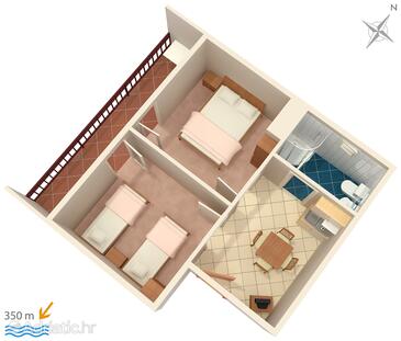 Plan Duće, Plan in the apartment, WIFI.