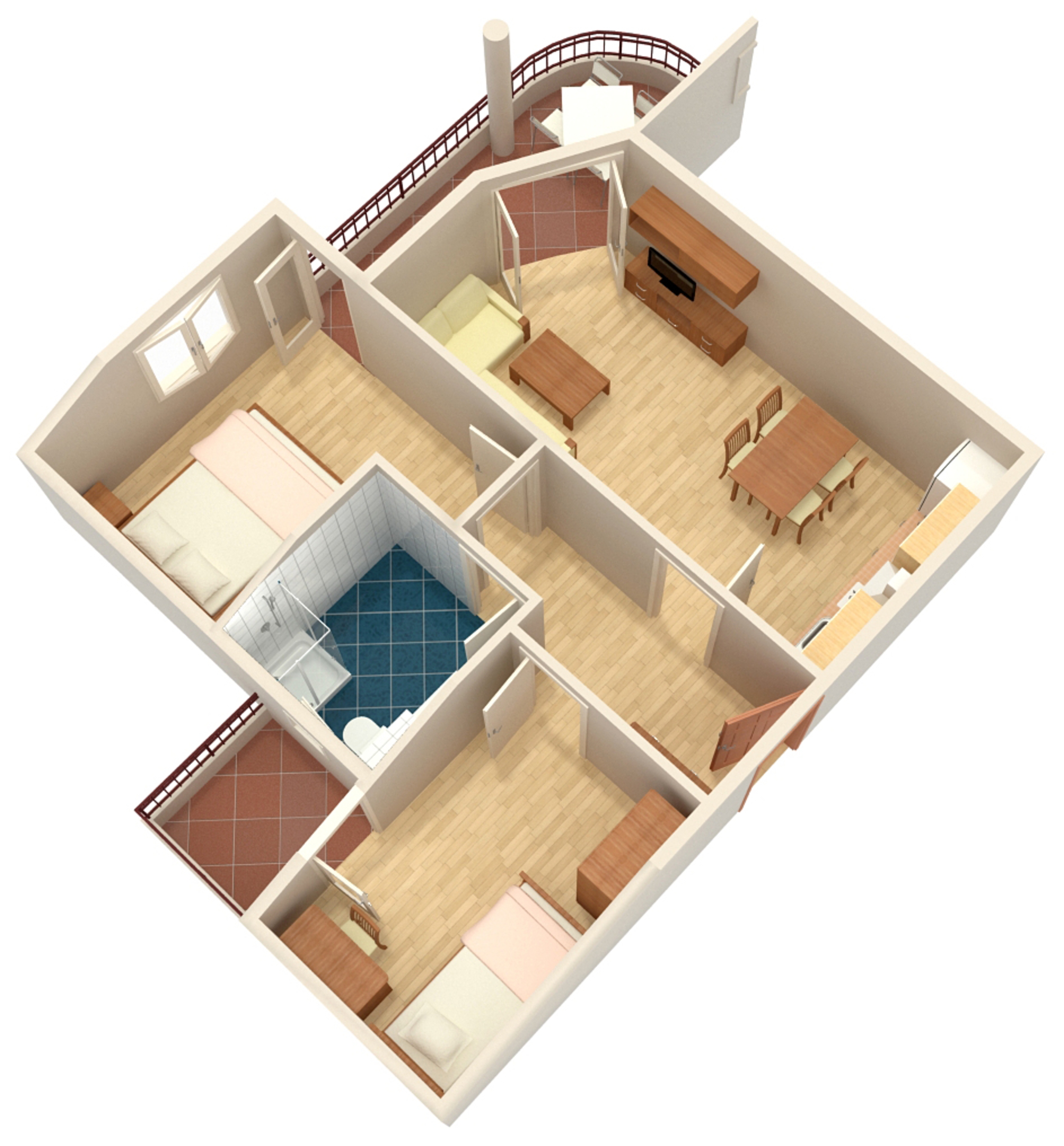Two bedroom apartment with balcony and sea view Tučepi, Makarska  A-a