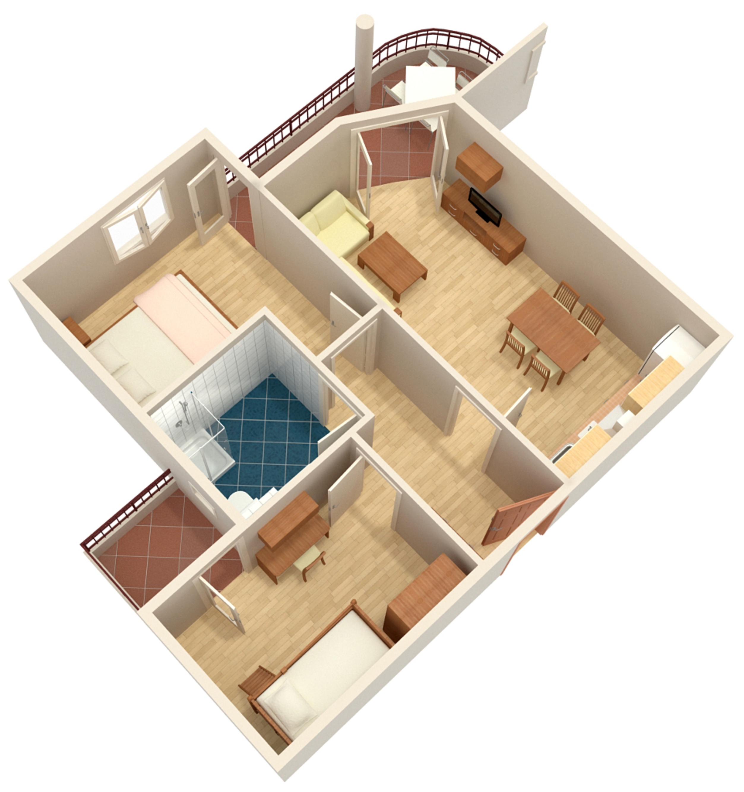 Two bedroom apartment with balcony and sea view Tučepi, Makarska  A-i