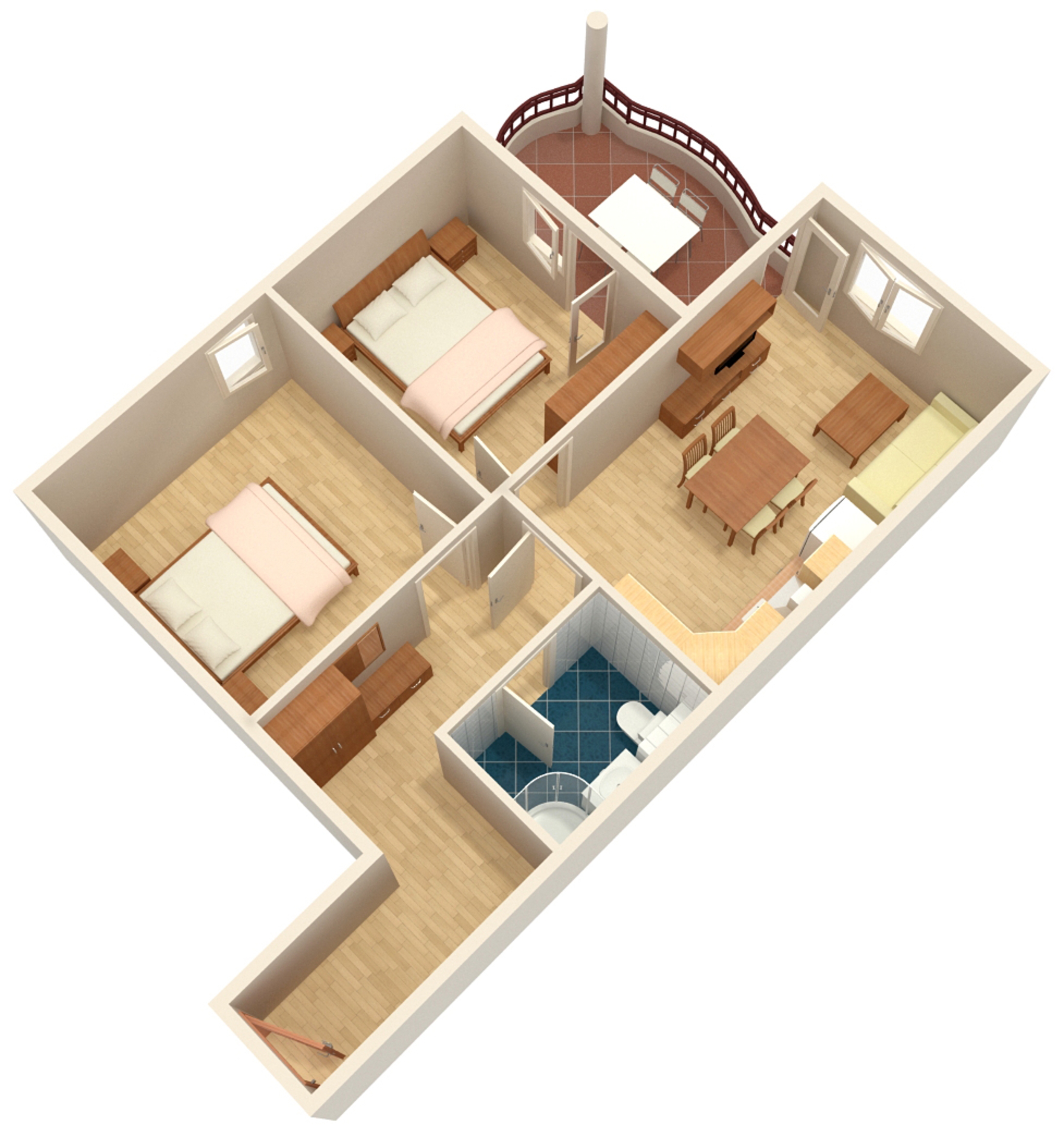 Two bedroom apartment with balcony and sea view Tučepi, Makarska  A-j