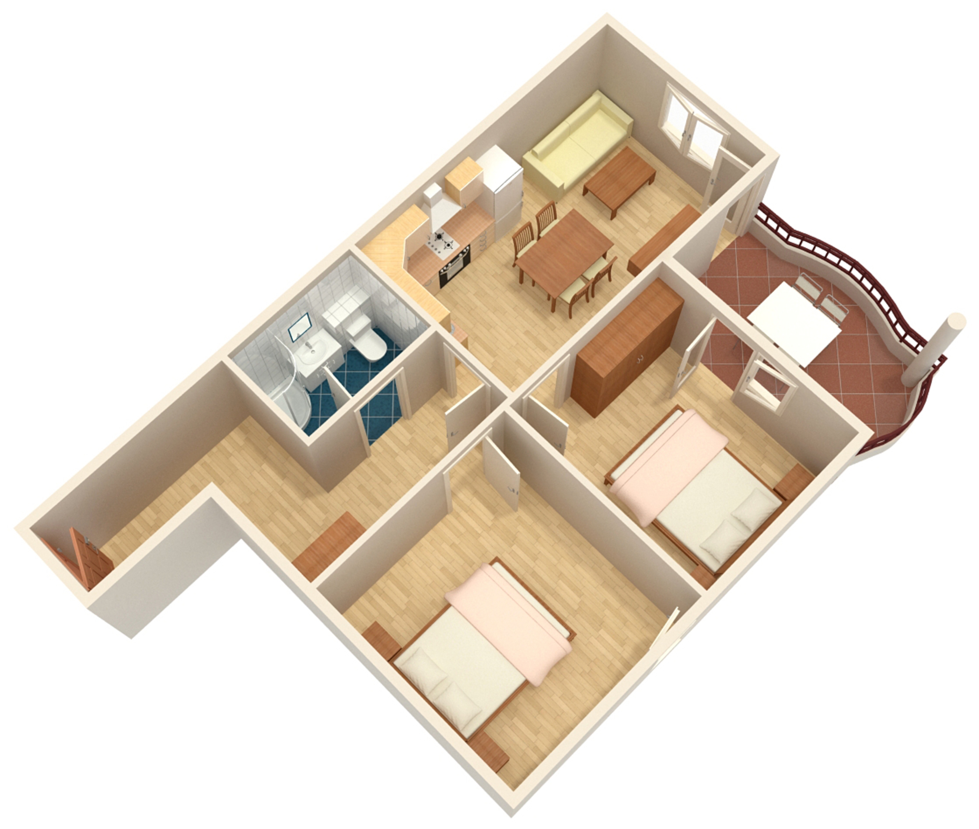 Two bedroom apartment with balcony and sea view Tučepi, Makarska  A-k