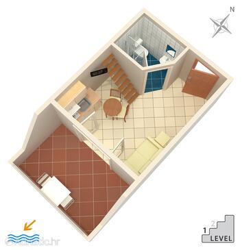 Plan Banjol, Plan in the studio-apartment, dopusteni kucni ljubimci.