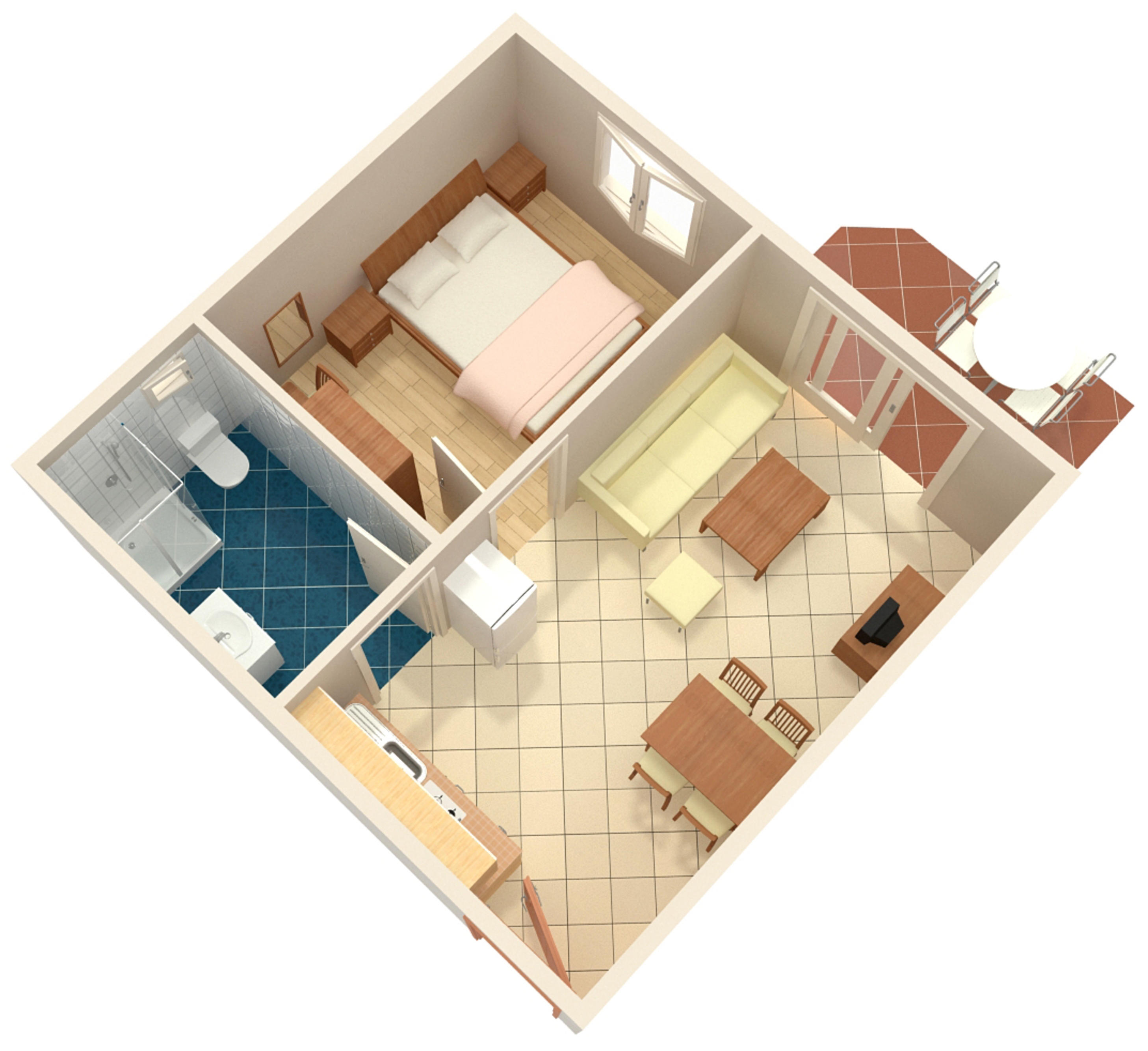 One bedroom apartment with terrace Palit, Rab  A-a