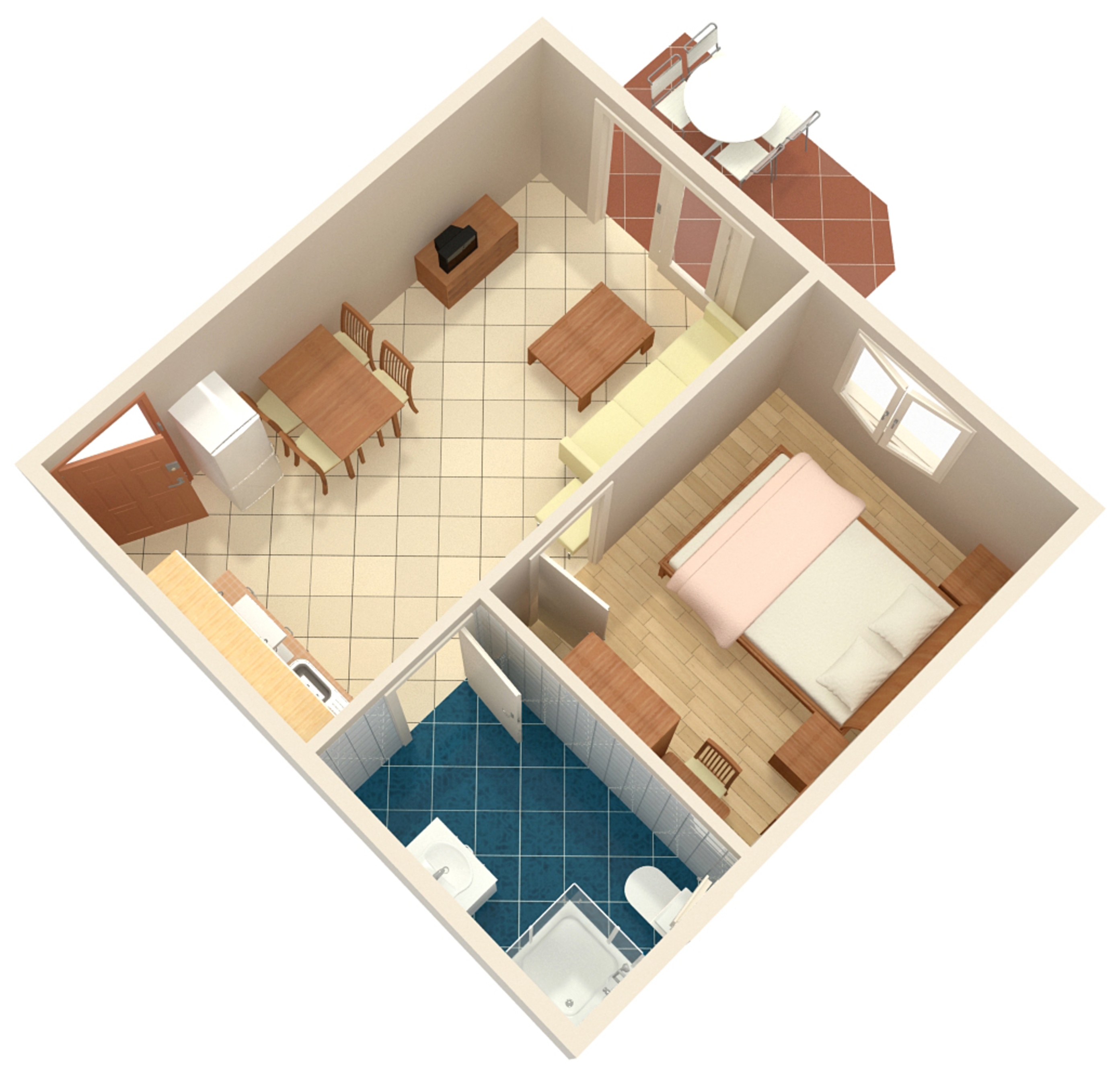 One bedroom apartment with terrace Palit, Rab  A-b