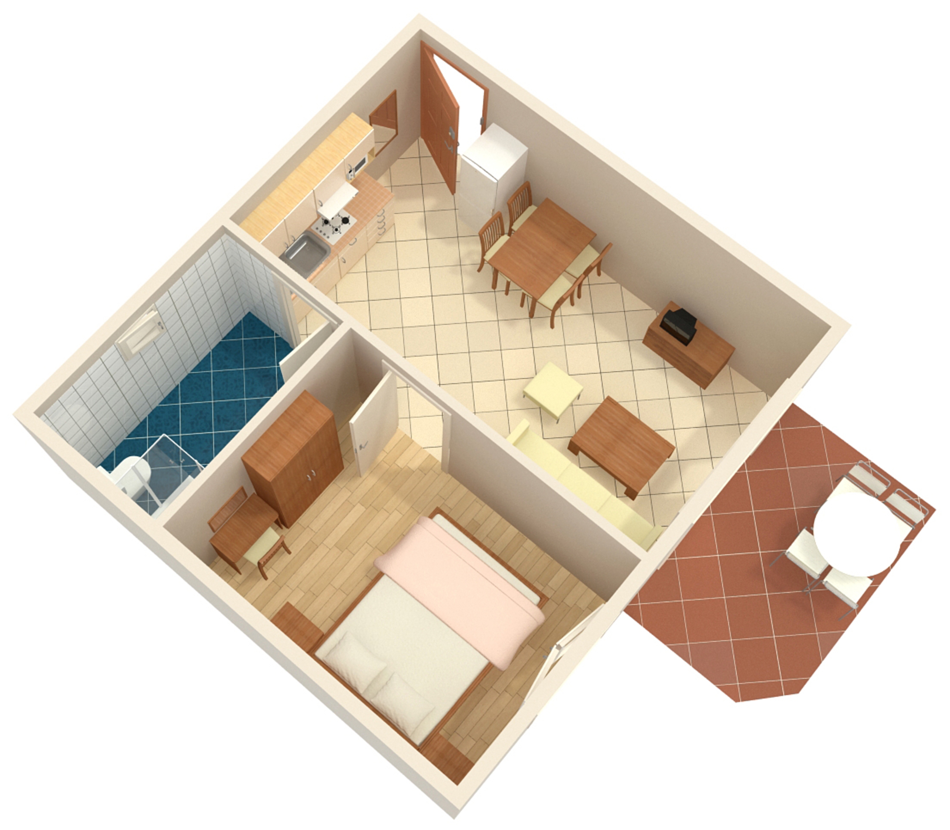 One bedroom apartment with terrace Palit, Rab  A-c
