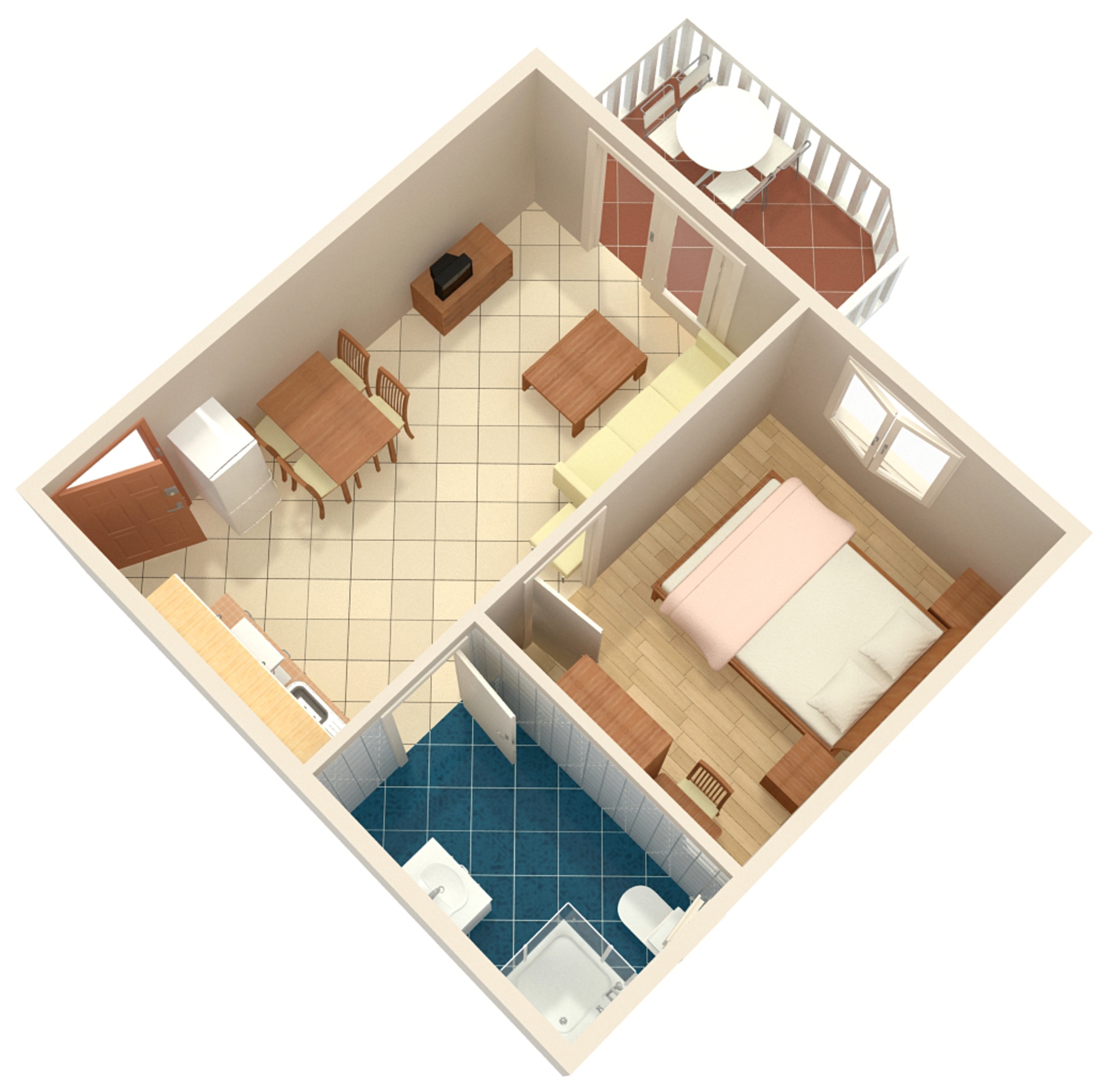 One bedroom apartment with terrace and sea view Palit, Rab  A-e