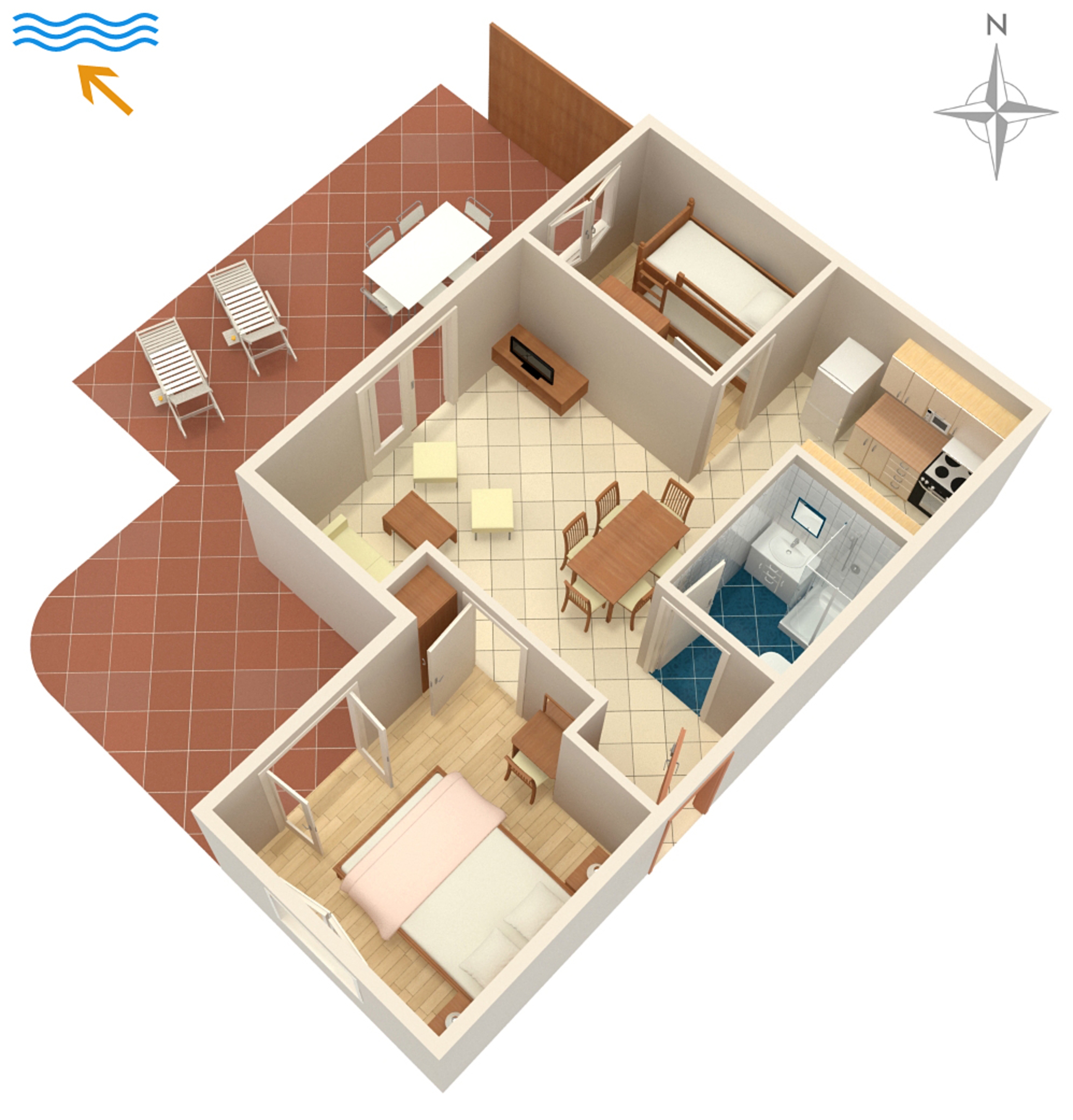 Two bedroom apartment near beach Kampor, Rab  A-a