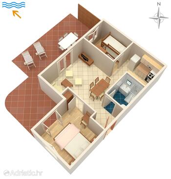 Kampor, План в размещении типа apartment, WiFi.