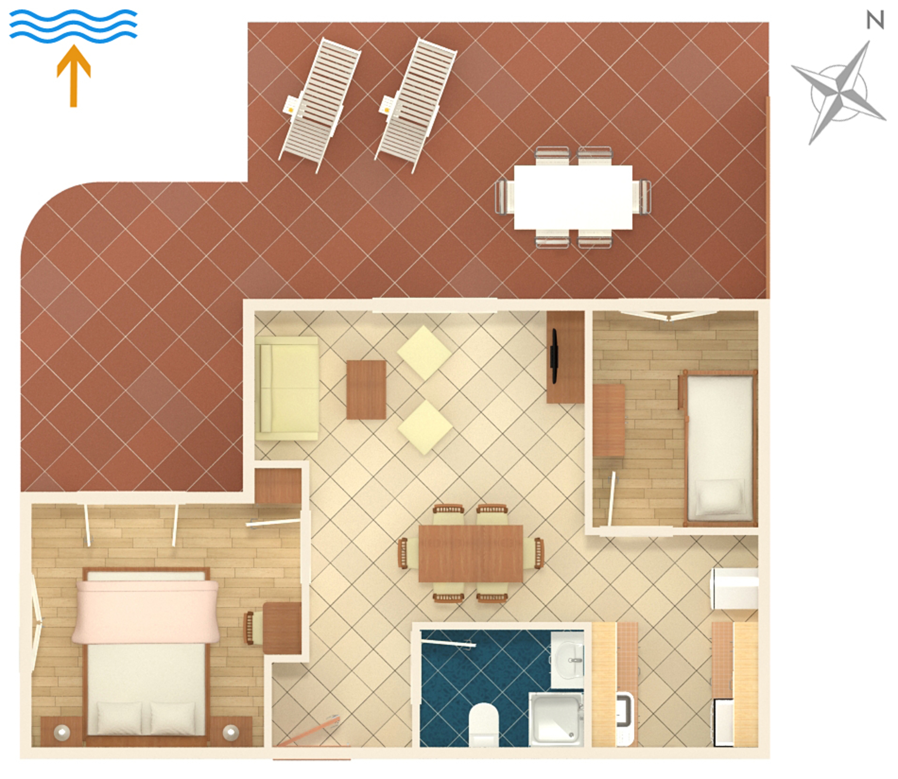 Two bedroom apartment near beach Kampor, Rab  A-a