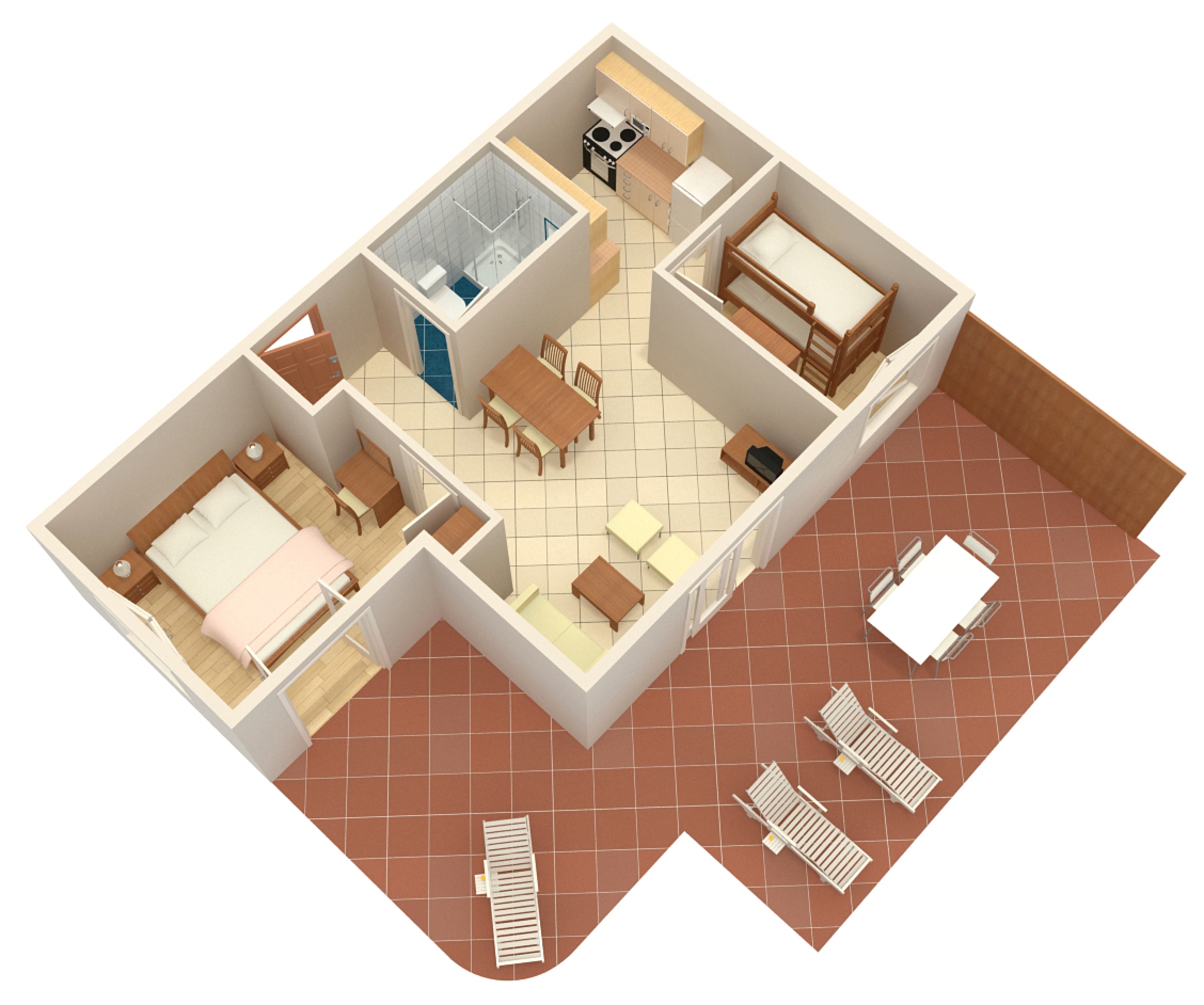 Two bedroom apartment near beach Kampor, Rab  A-b