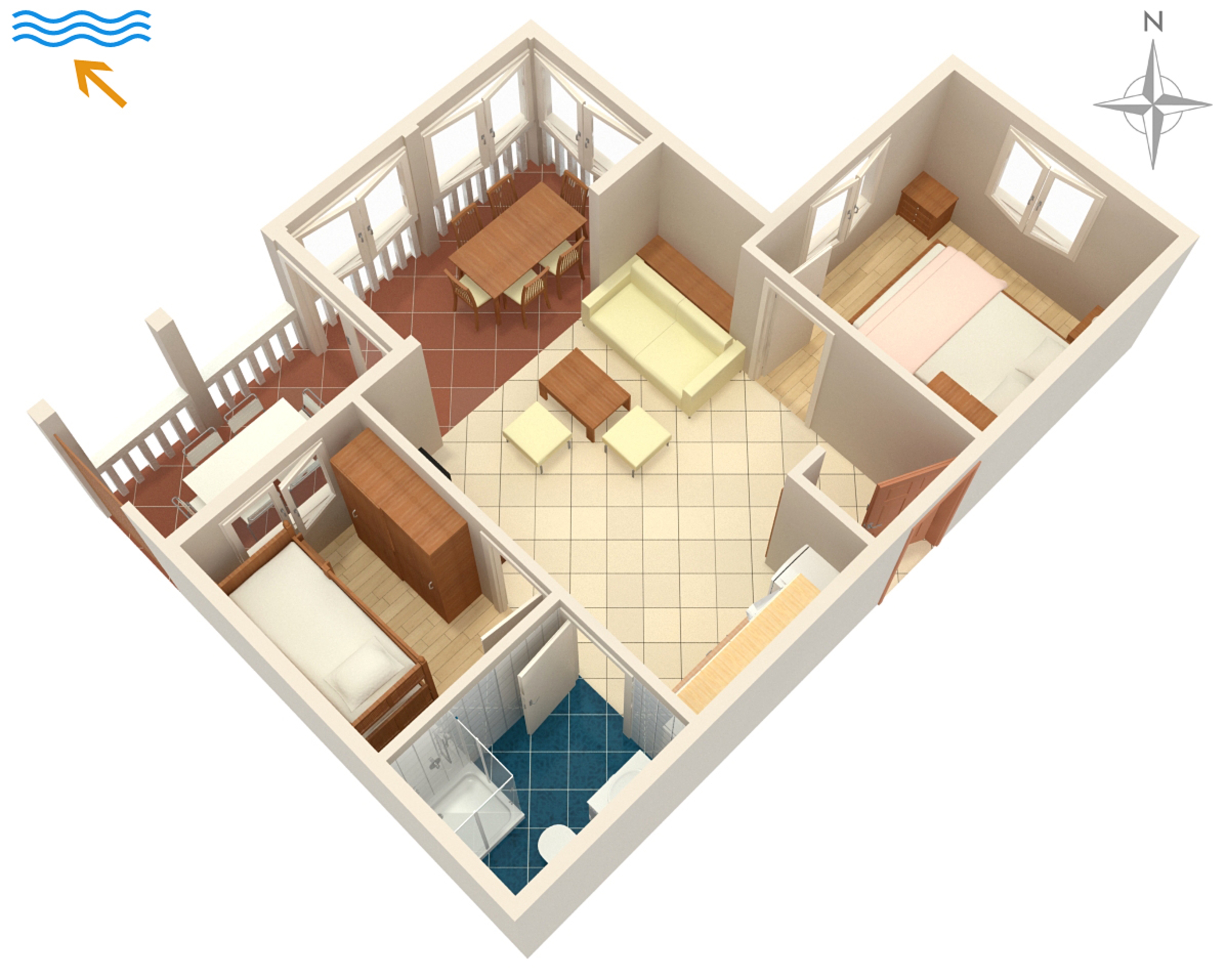 Two bedroom apartment near beach Kampor, Rab  A-e