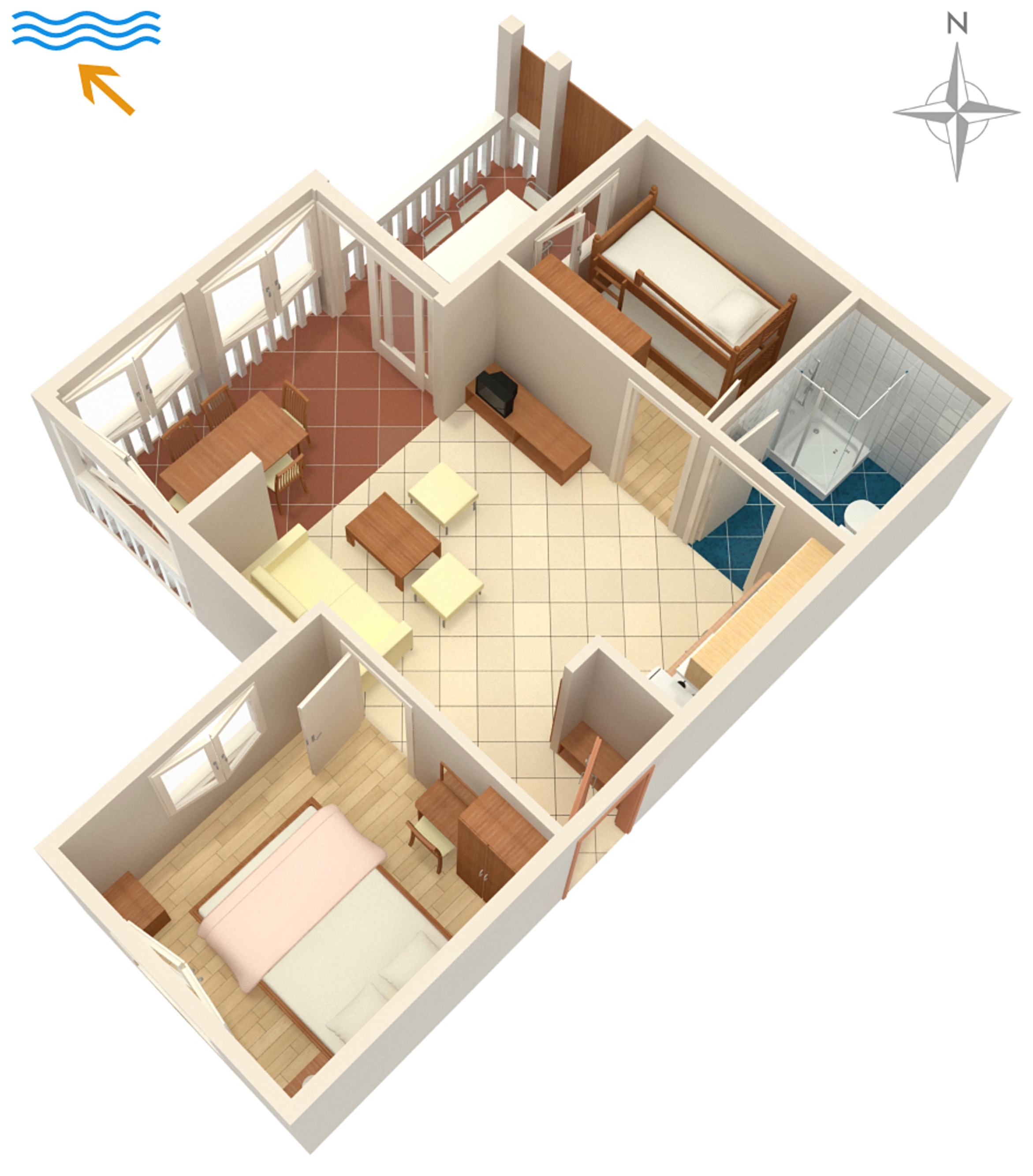 Two bedroom apartment near beach Kampor, Rab  A-f